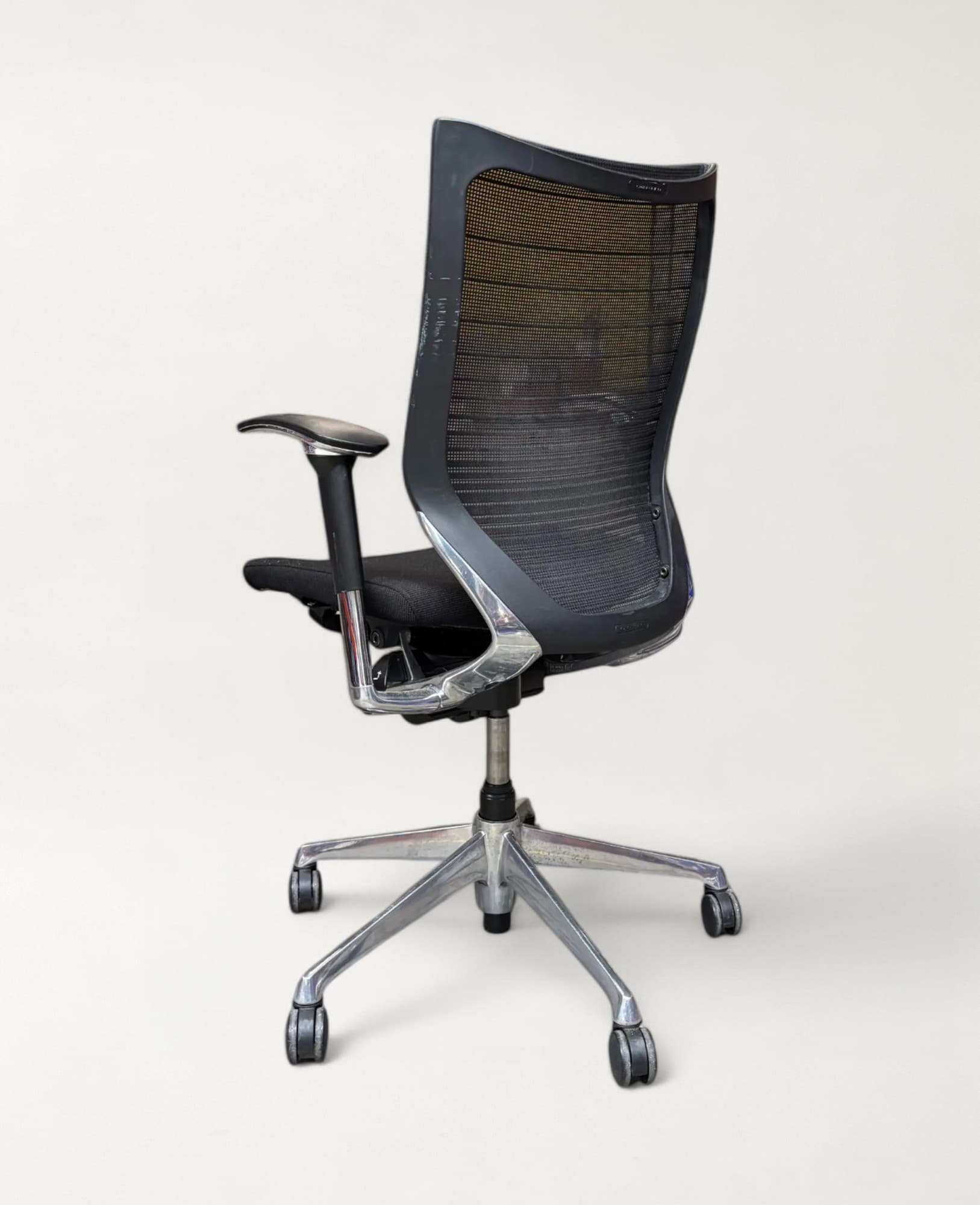 Okamura Black Mesh Office Chair with Ergonomic Design-1