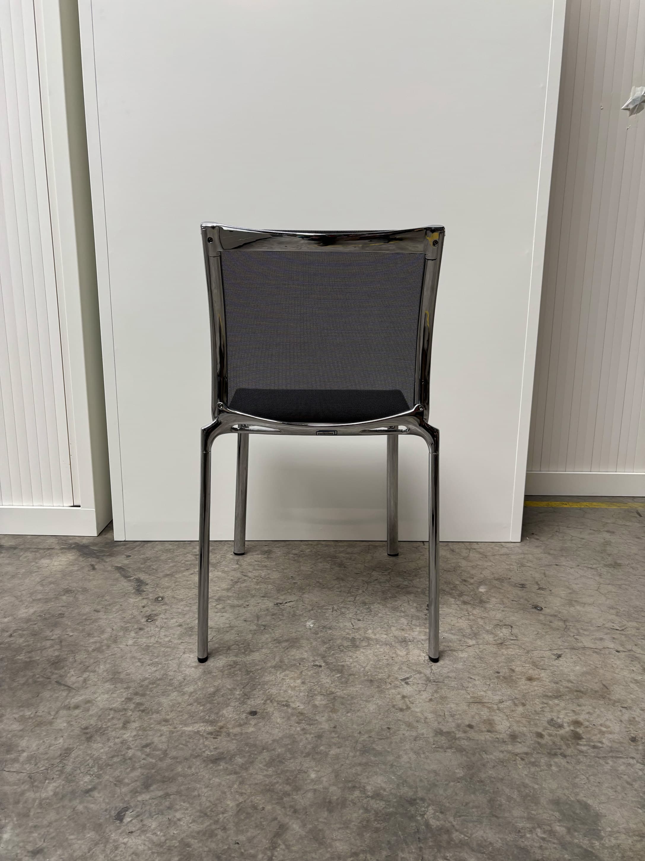 Black Mesh meeting Chair with Chrome Frame-3