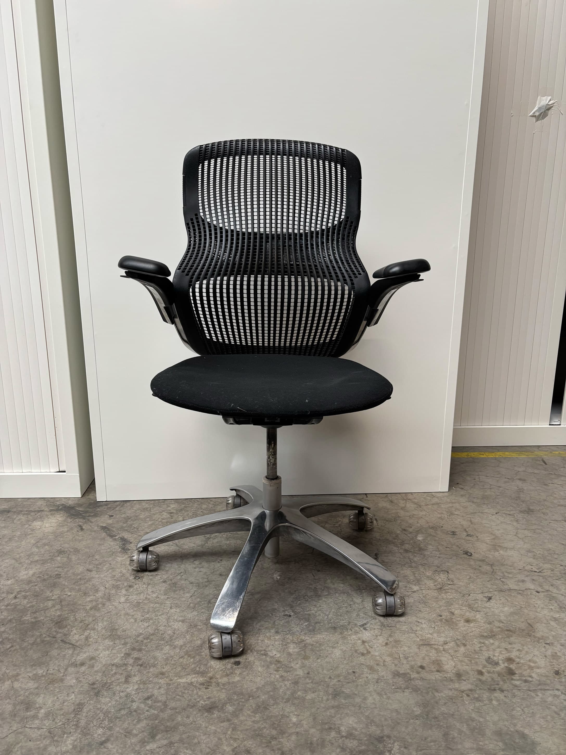 Knoll Black Mesh Office Chair with Adjustable Armrests-1