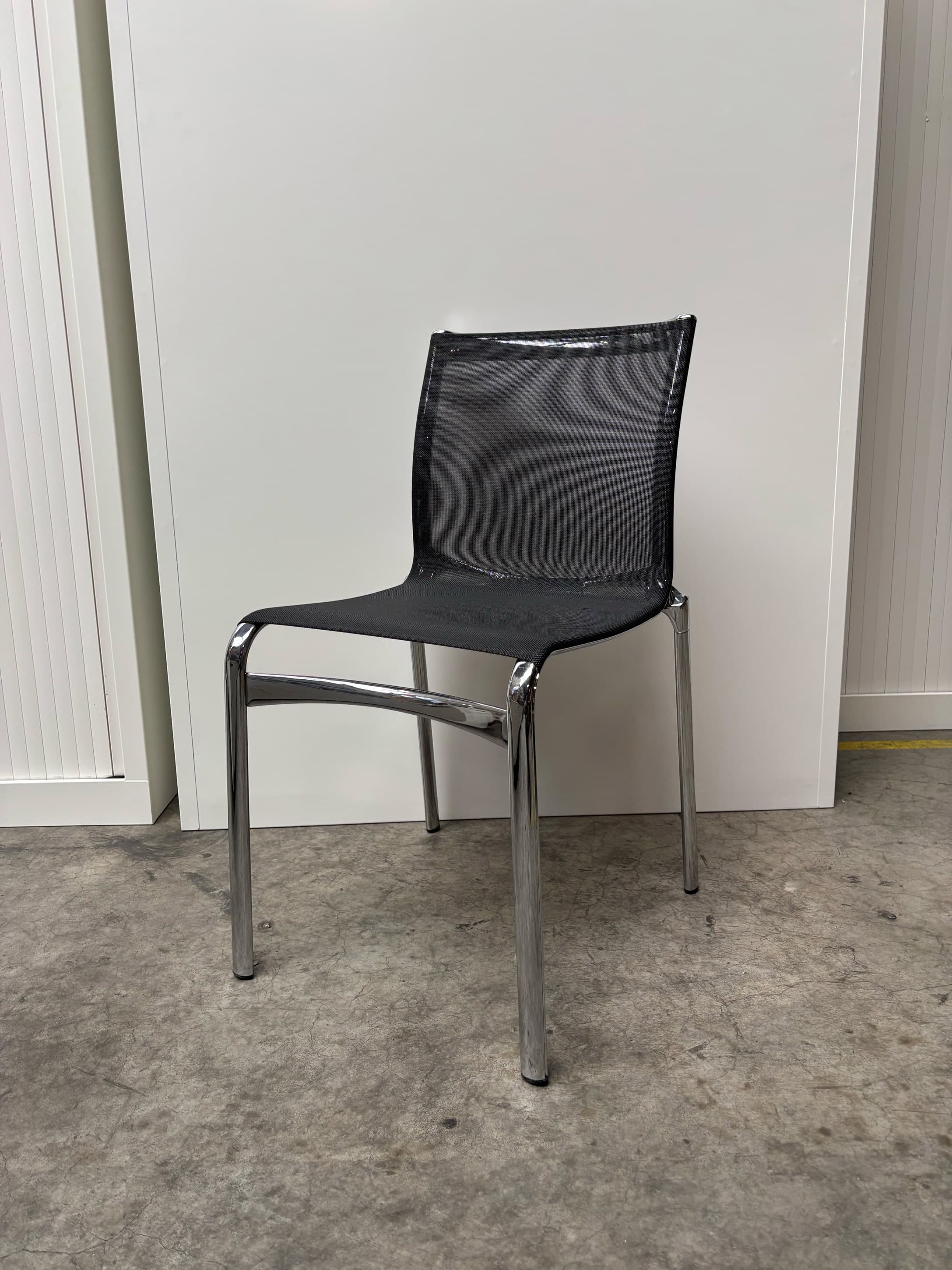 Black Mesh meeting Chair with Chrome Frame-0