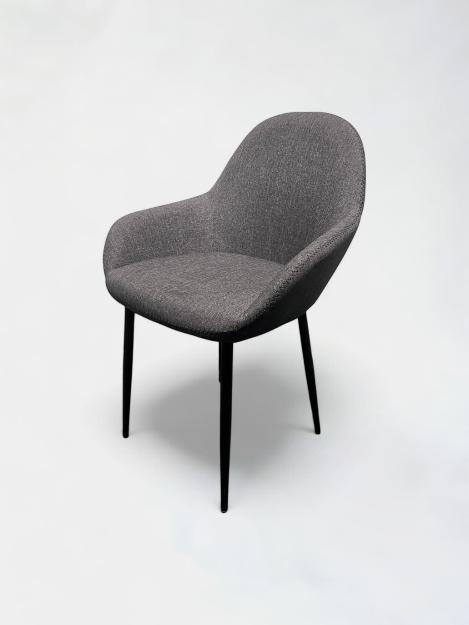 Donkergrijze stoel met zwarte poten-0