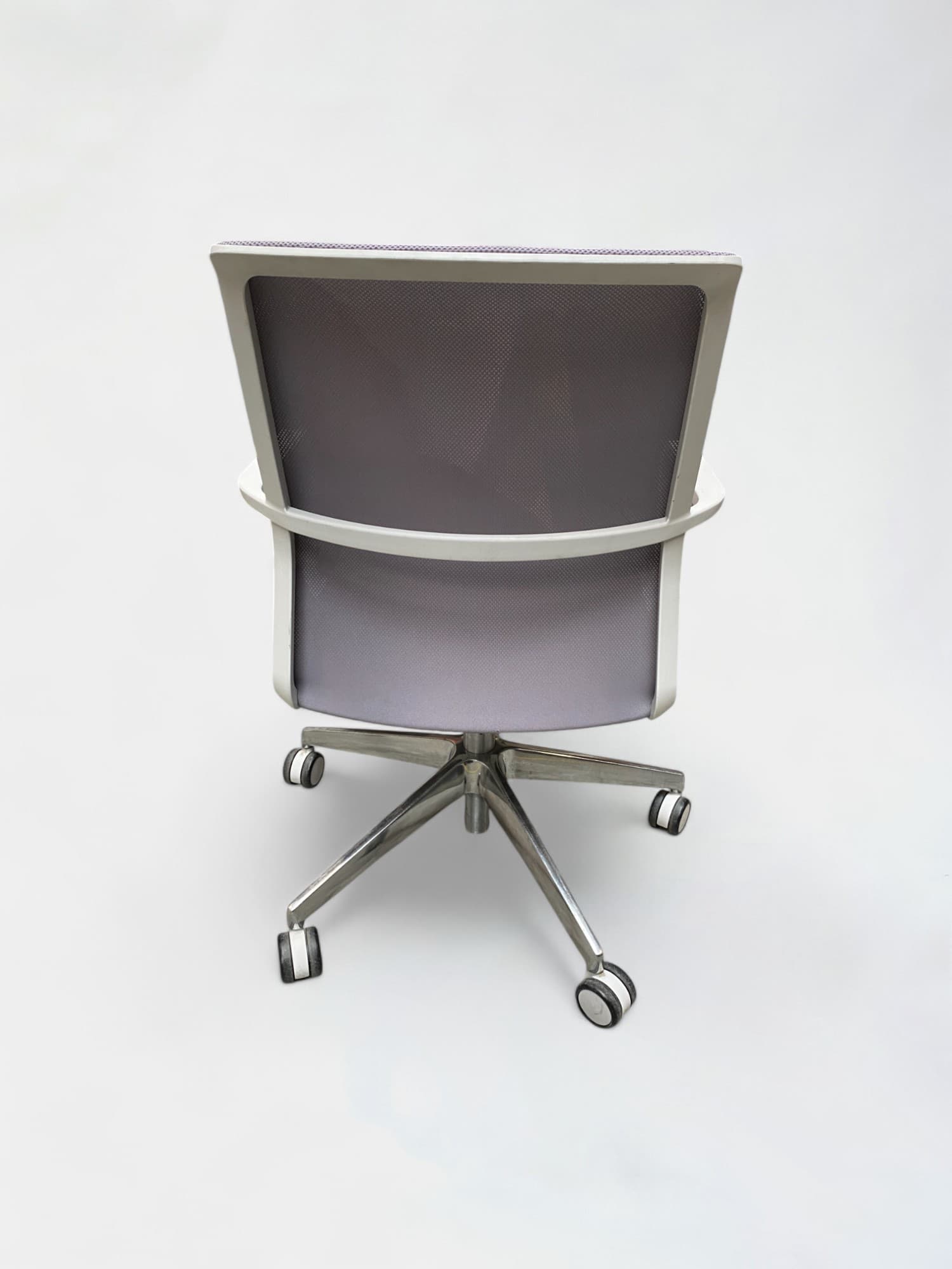 Senator Gray Fabric Office Chair with White Armrests and Wheels-3