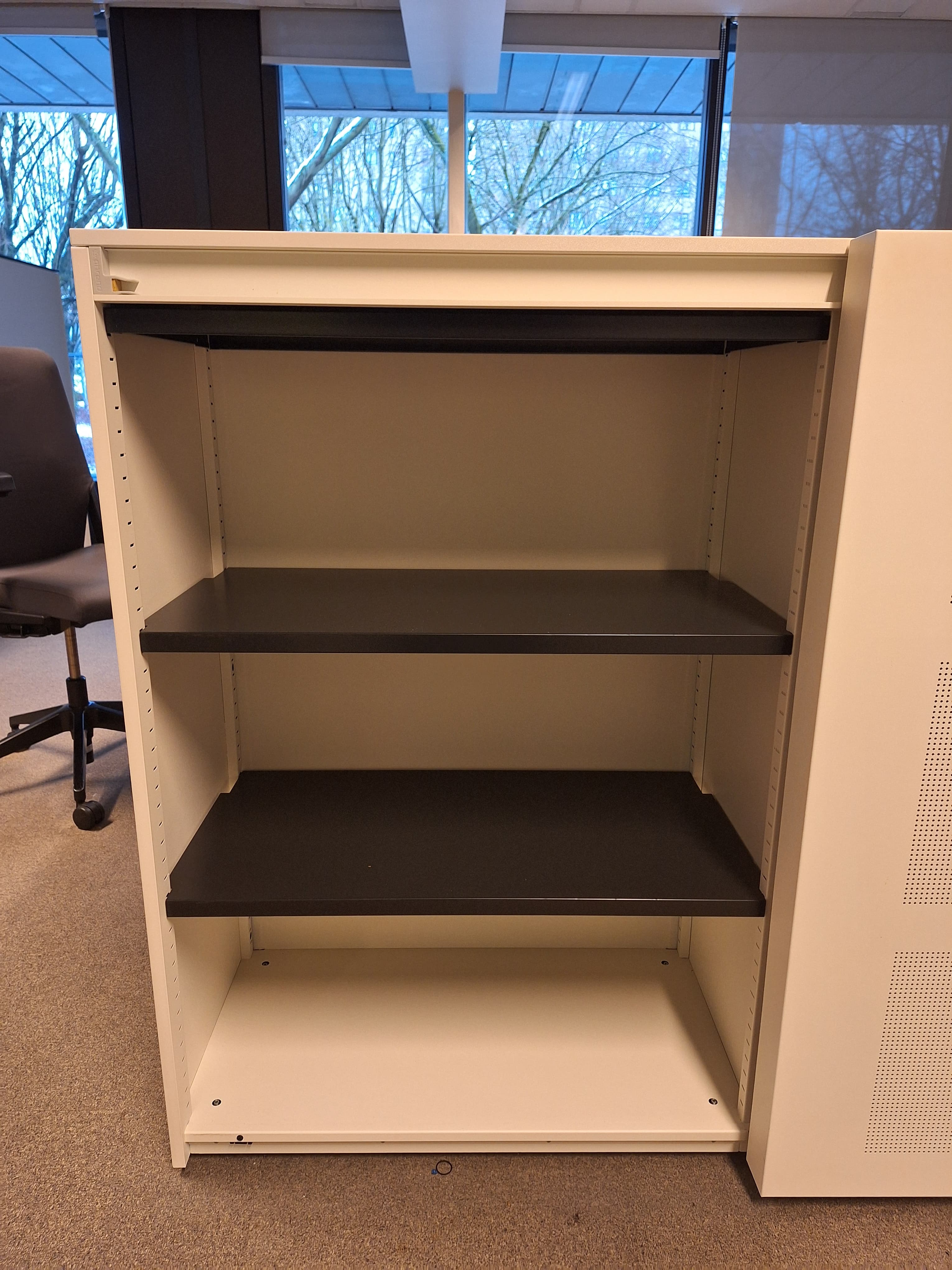 White acoustic closet with sliding doors-2