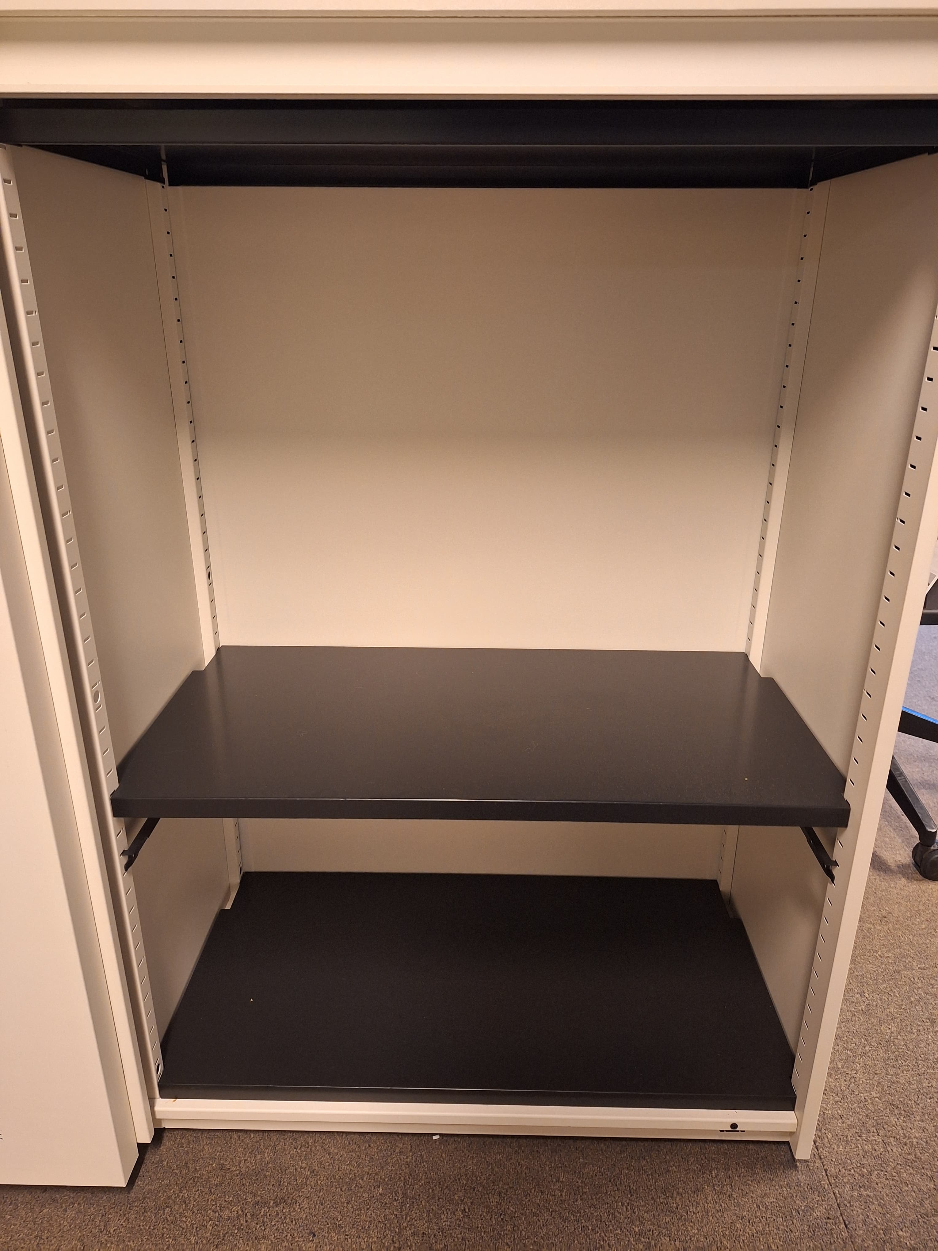 White acoustic closet with sliding doors-1