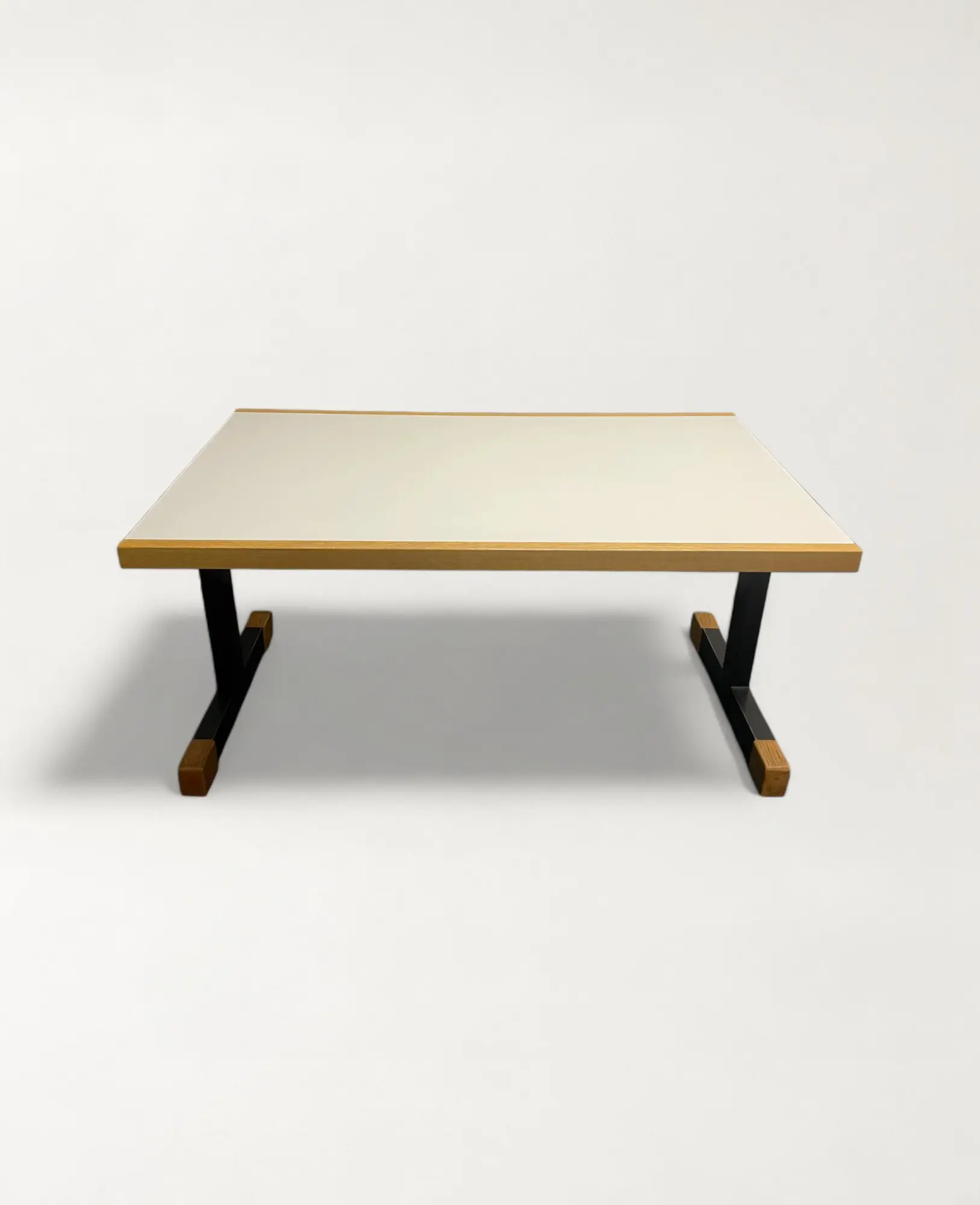 140cm Design wooden table with black legs-0