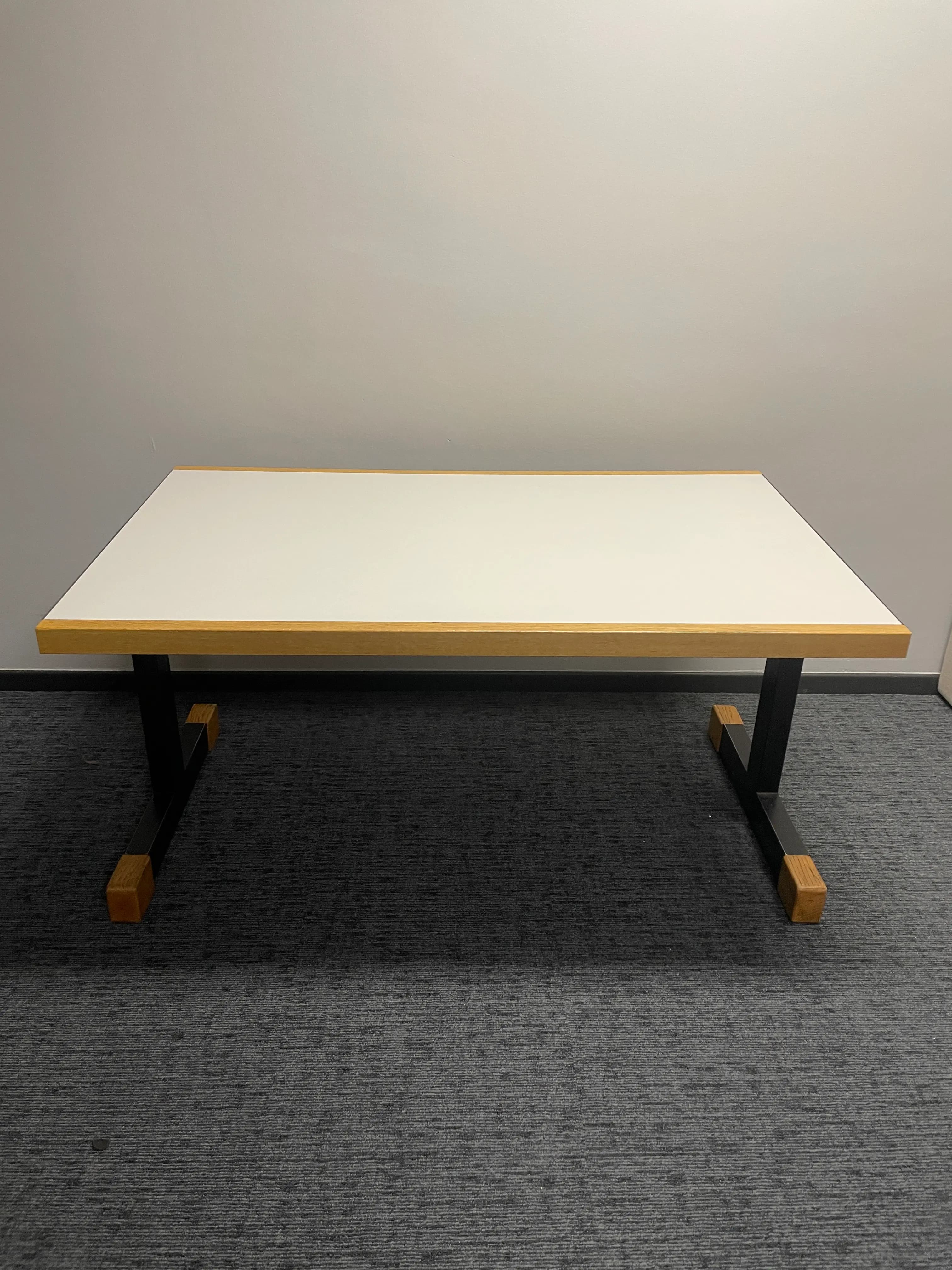 140cm Design wooden table with black legs-0