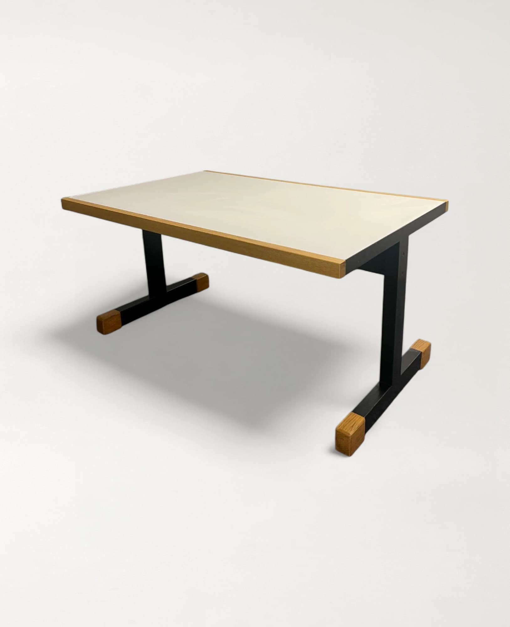 140cm Design wooden table with black legs-1