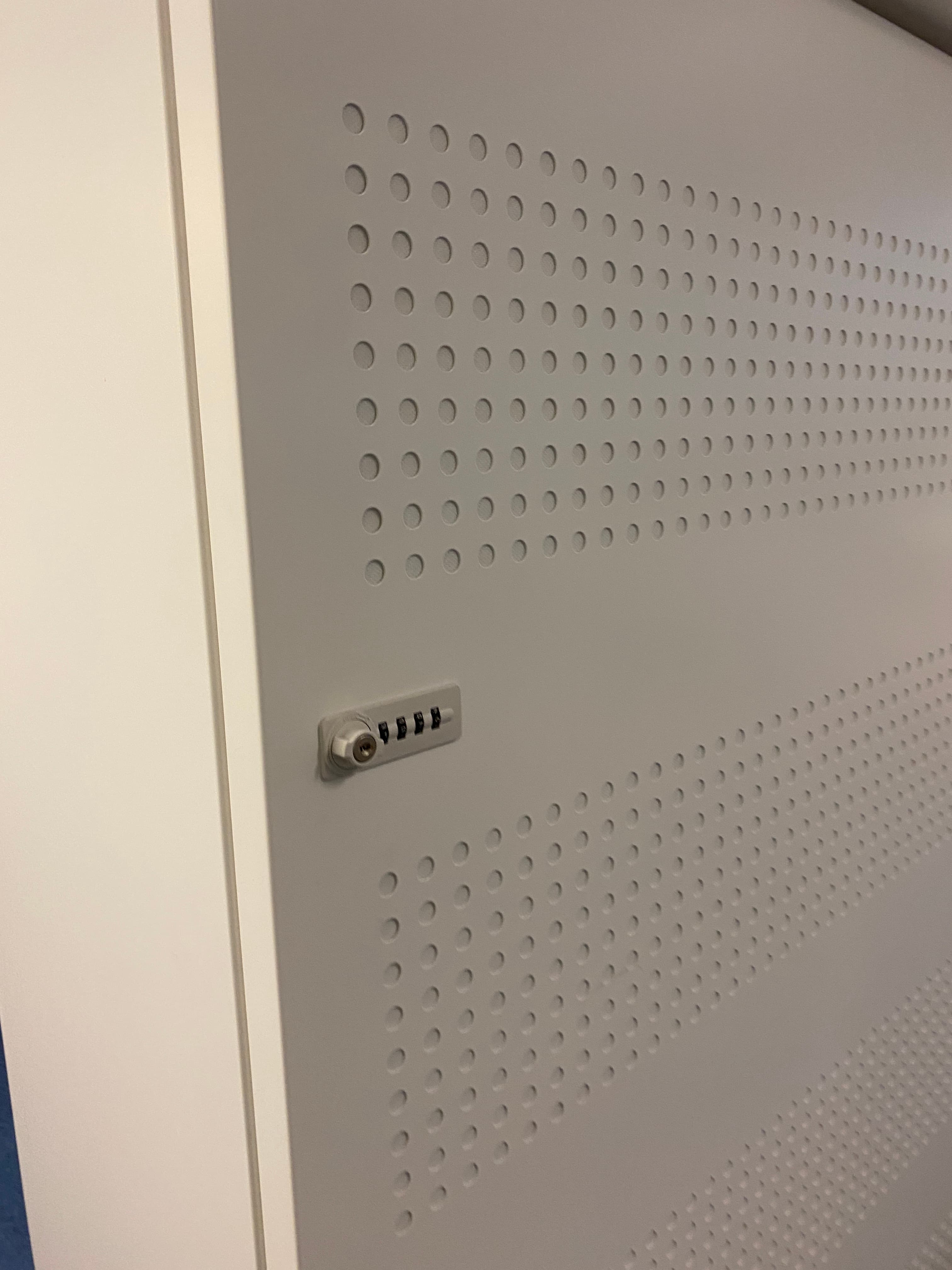 Robberechts 3 panels 360cm white large storage with acoustic panel and code system-3