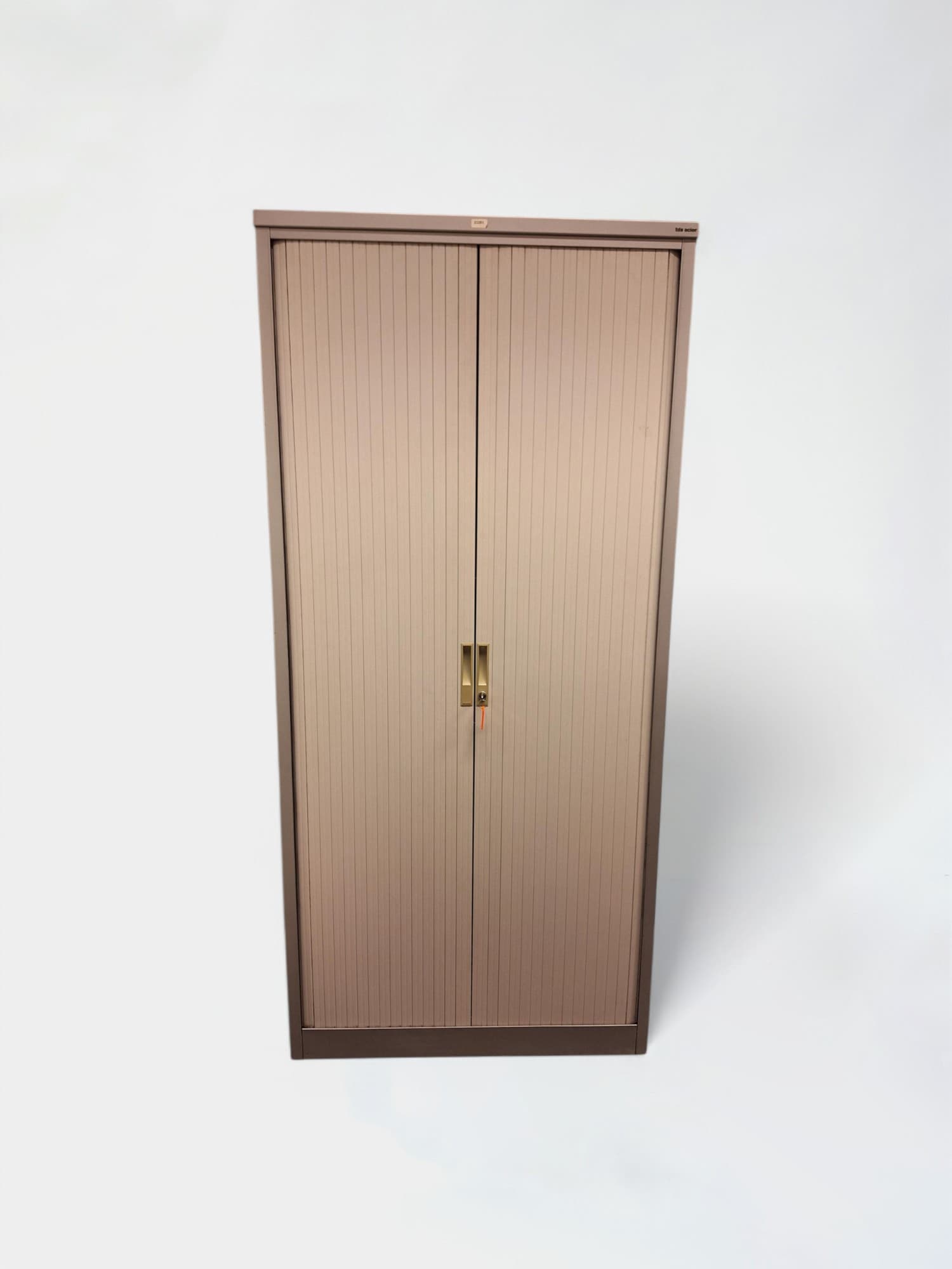 Gray Metal Storage Cabinet with Sliding Doors without key-0