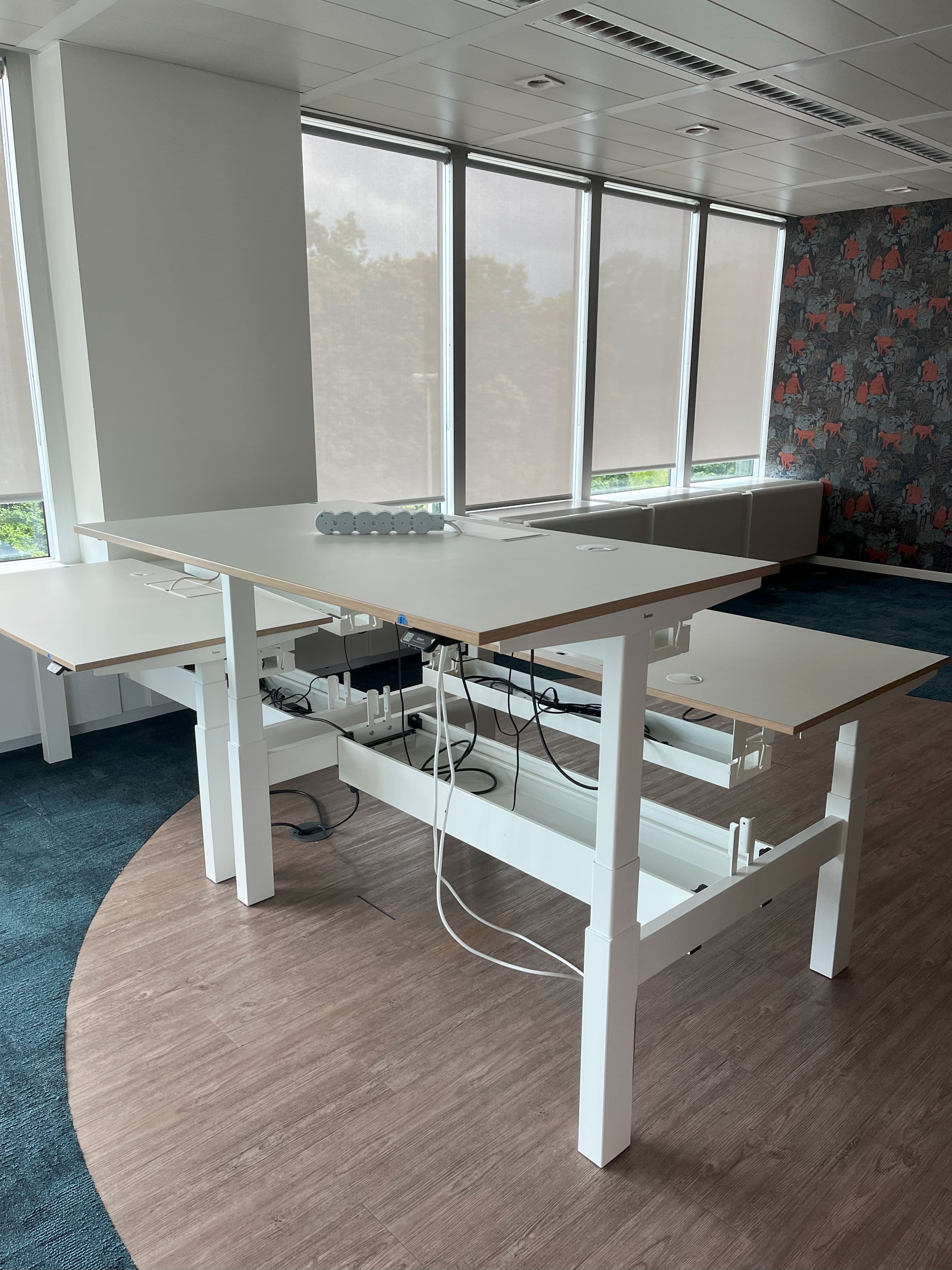 BENE Level Lift Pure Twin White duo desk electric-0