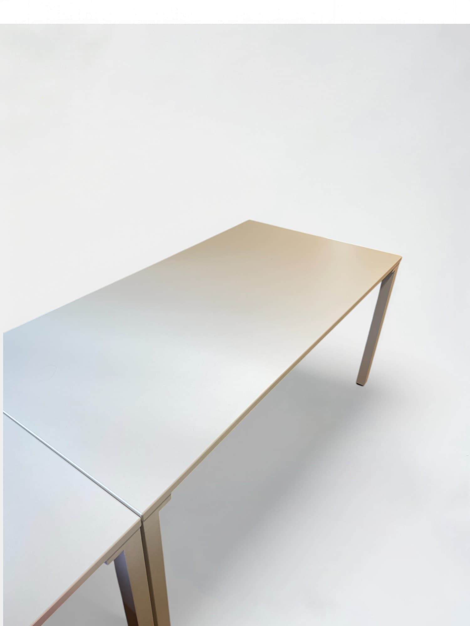 160cm White Metal Table with Minimalist Design-0