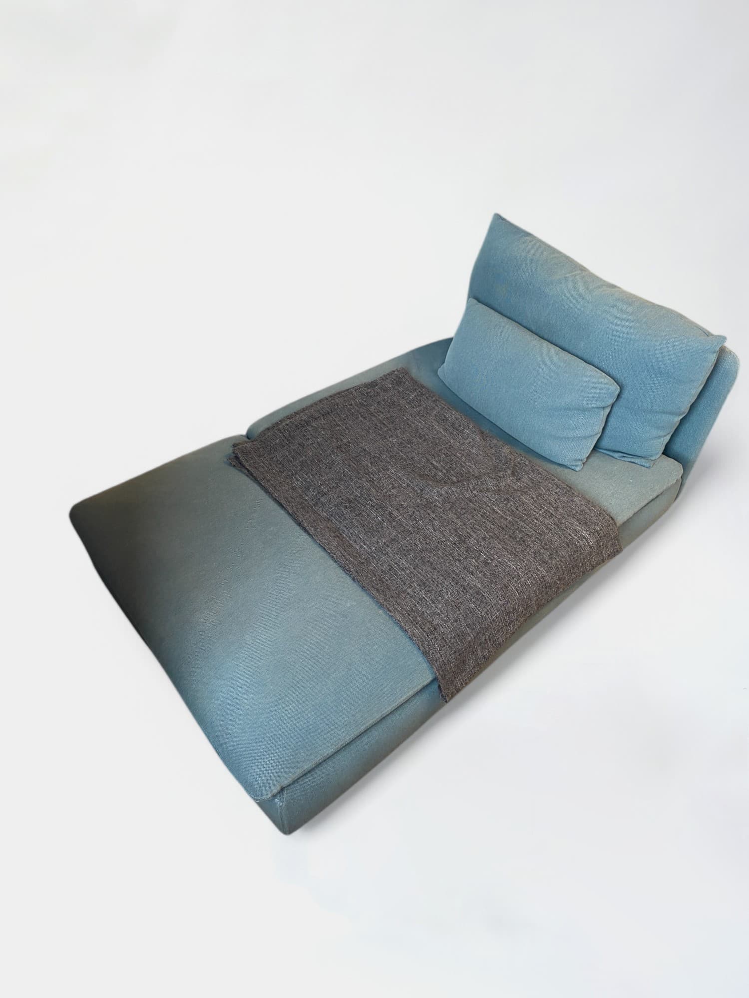 Teal Stoffen Bank Lounge-1