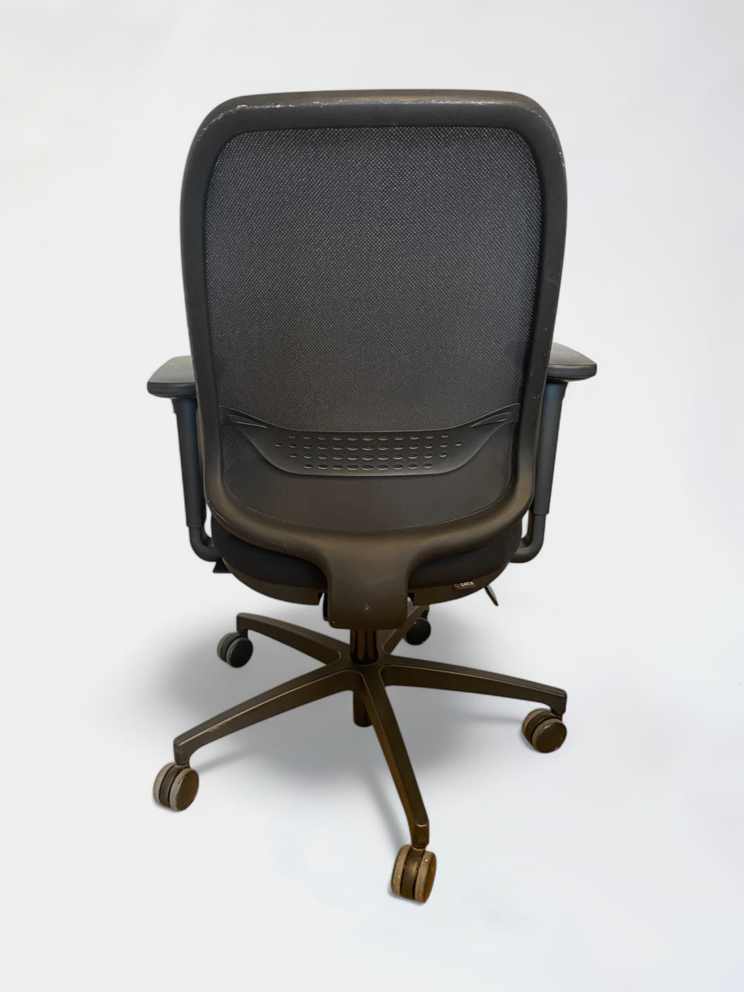Beta Black Mesh Office Chair with Adjustable Armrests with lombard support-3