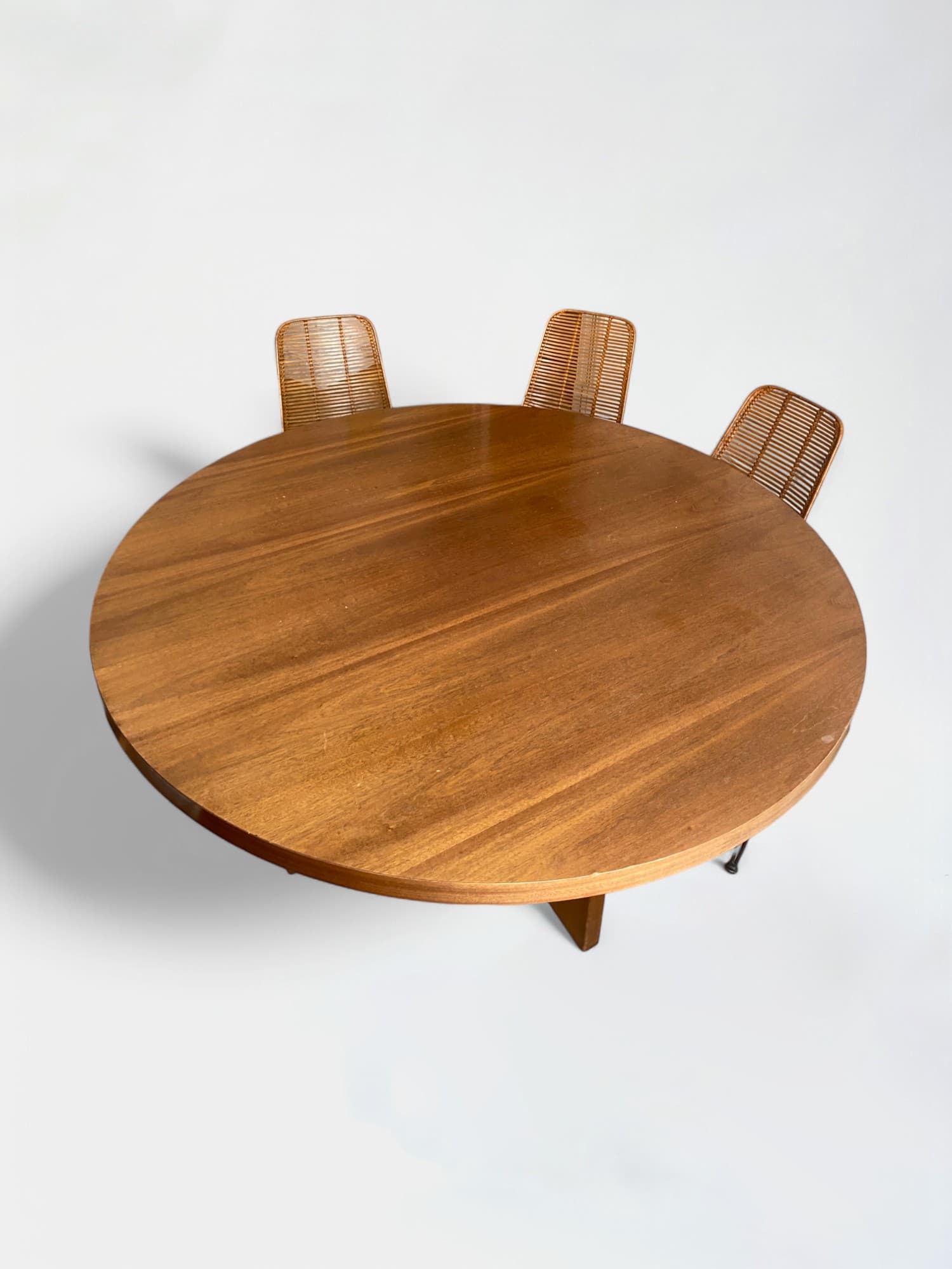 Brown Wood Round Table-2