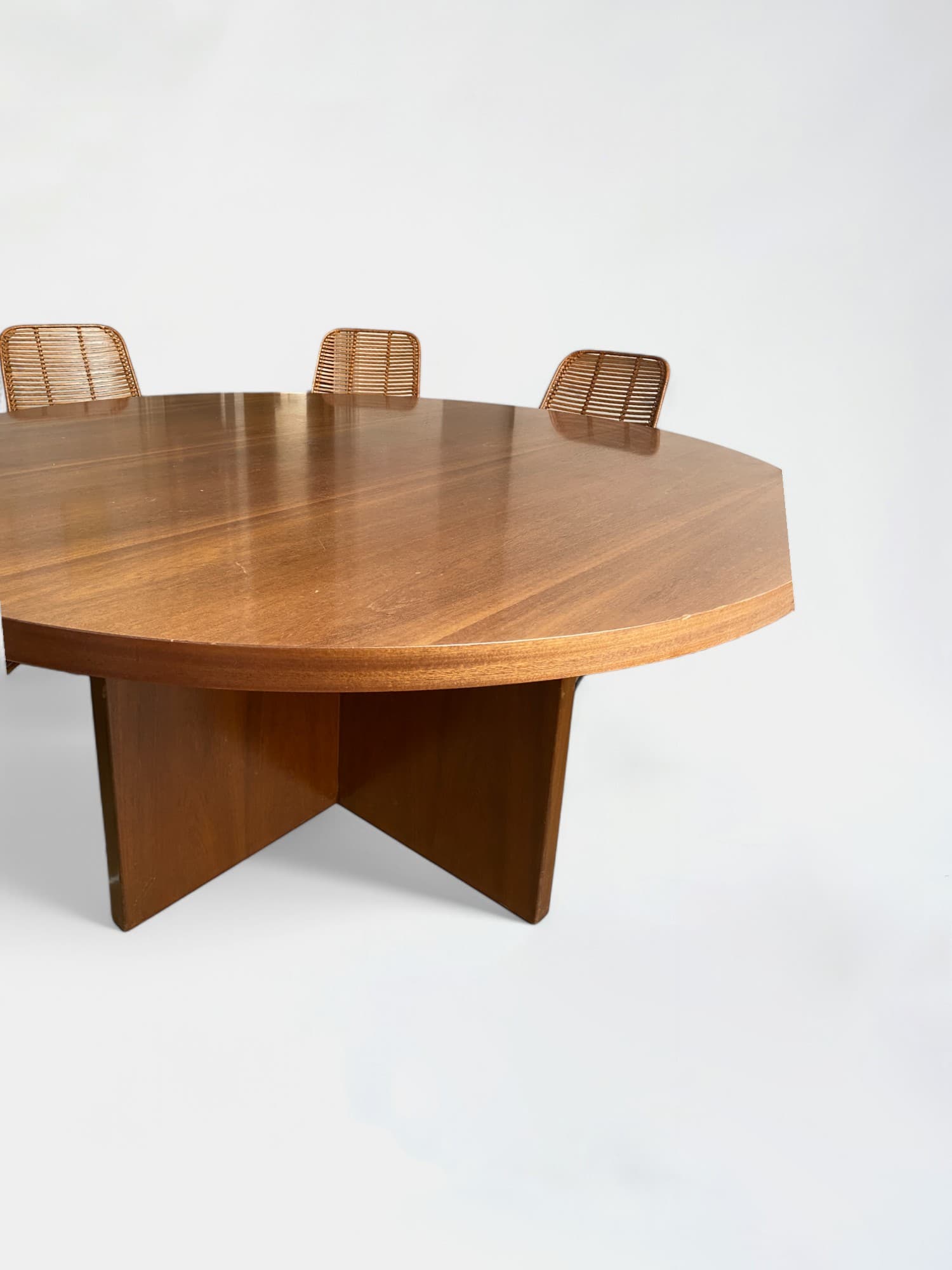 Brown Wood Round Table-3