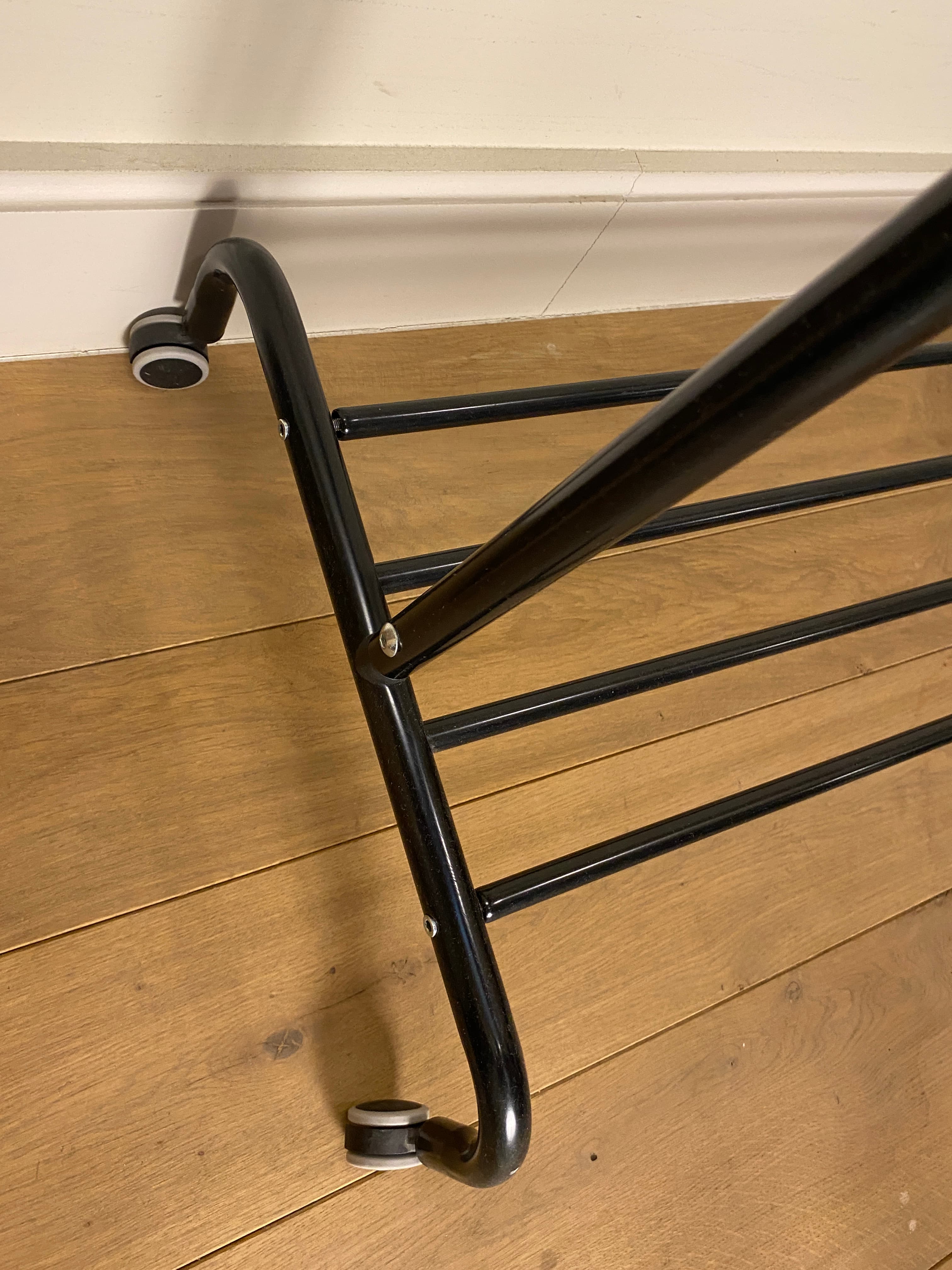 Black Metal Clothing Rack with Shoe Storage-1