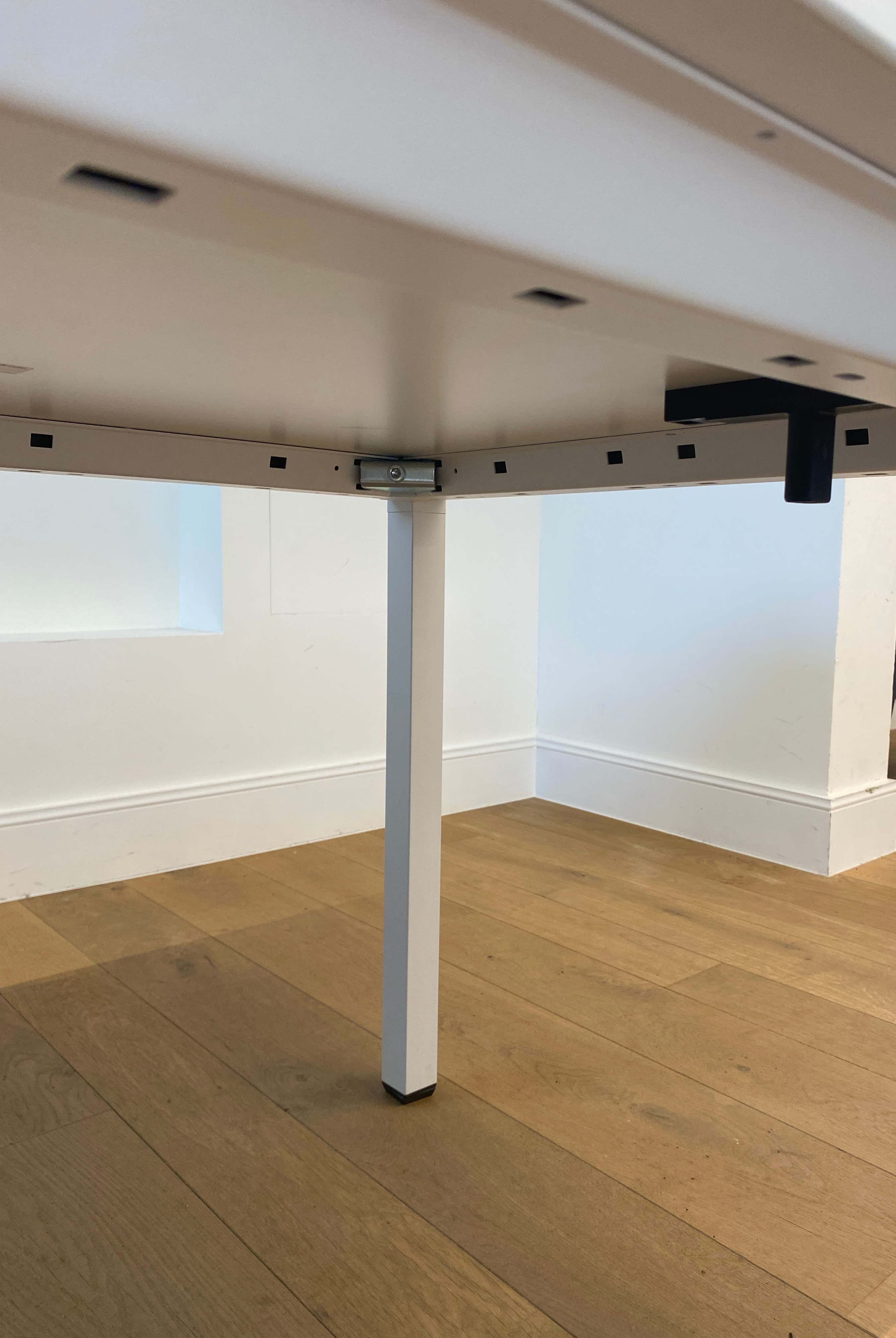 160cm White Metal Table with Minimalist Design-2