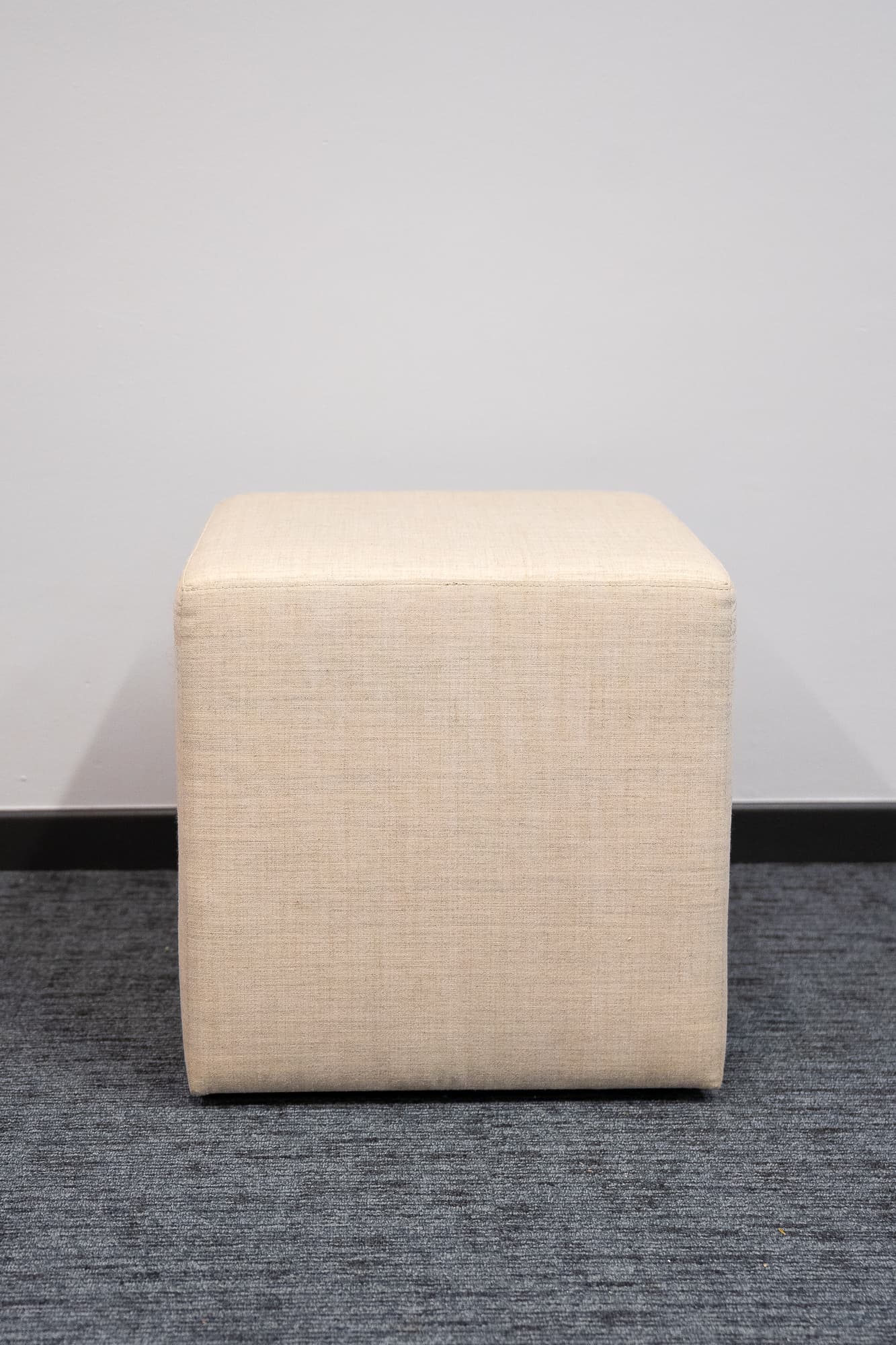 Pouf carré blanc écru-2