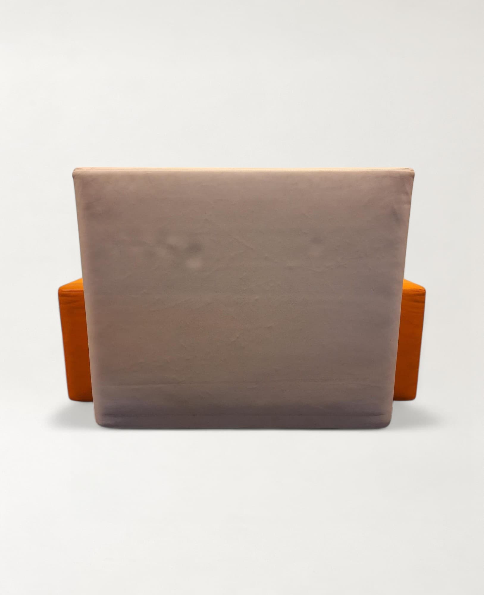 Drisag Orange and Beige Fabric Bench with Backrest-1