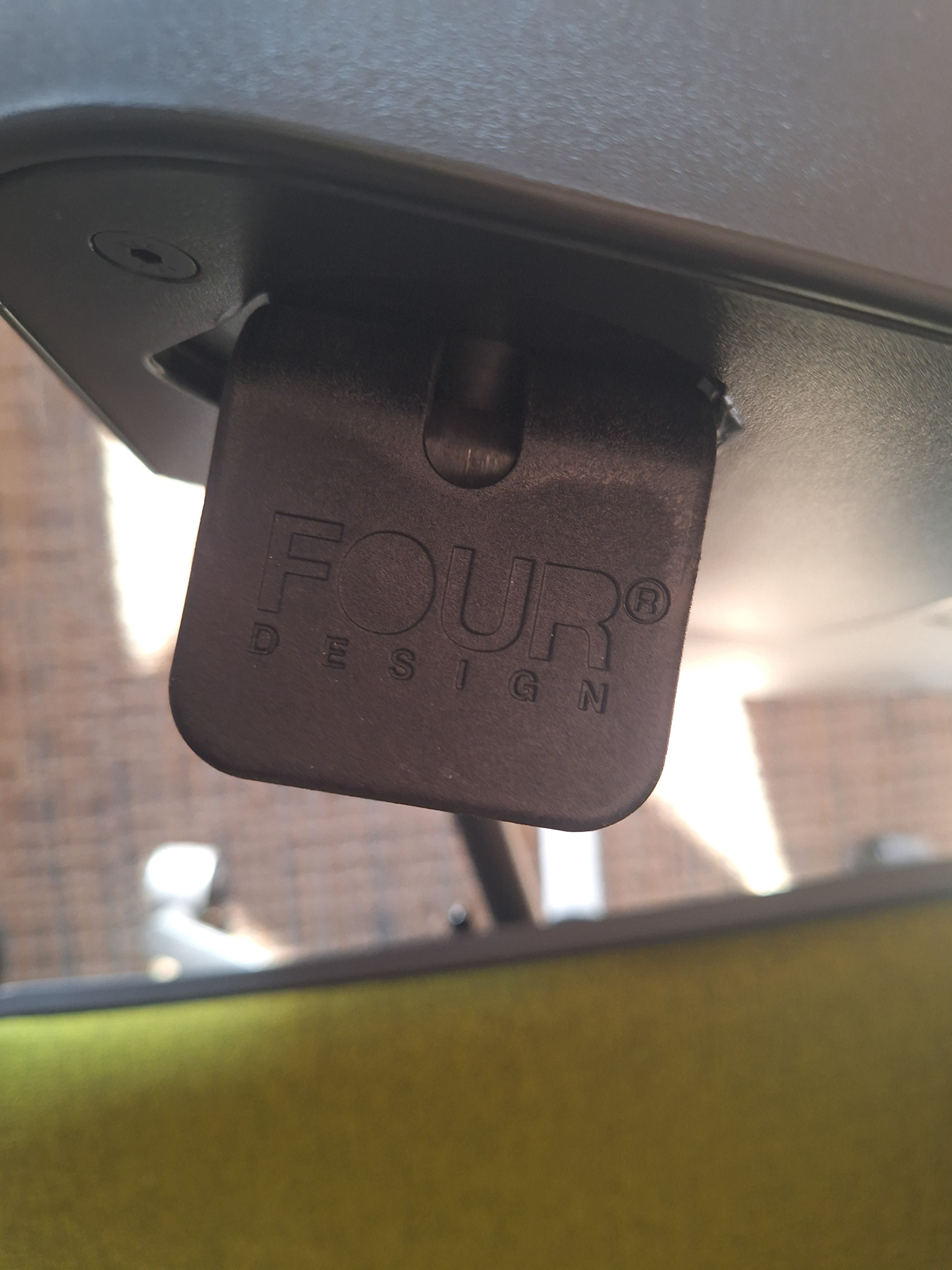 Four design Black and Green Plastic Office Chair with Swivel Desk Attachment-3