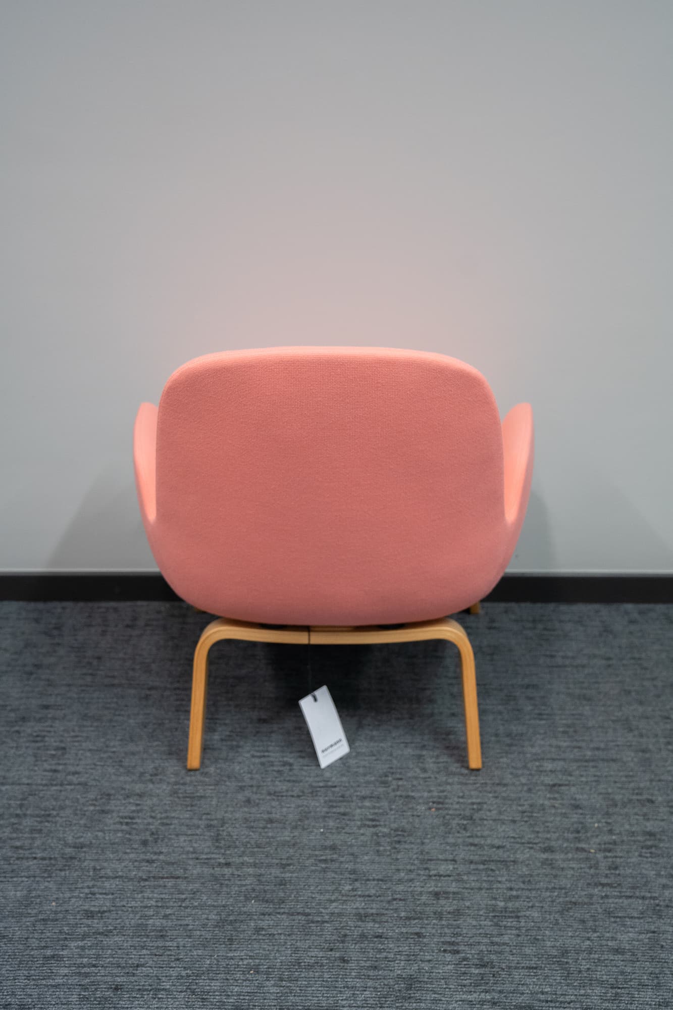 Normann Saumon armchair with wooden legs-2