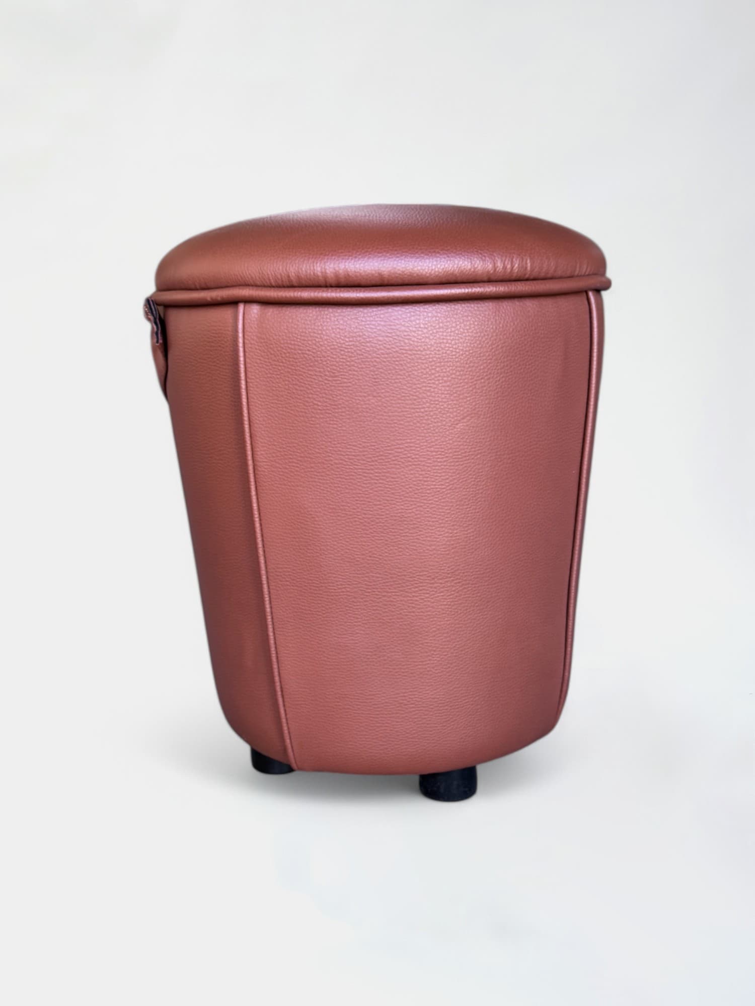 Satelliet Brown Leather Ottoman with Handle Strap-0