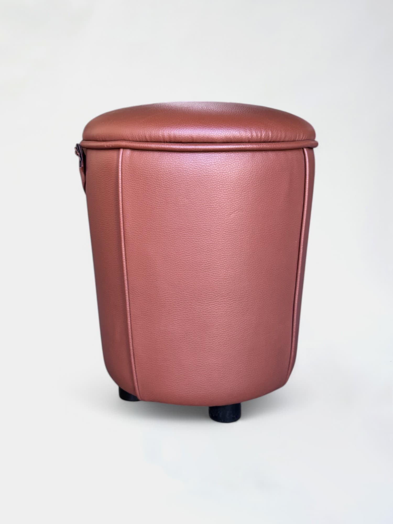 Satelliet Brown Leather Ottoman with Handle Strap-1