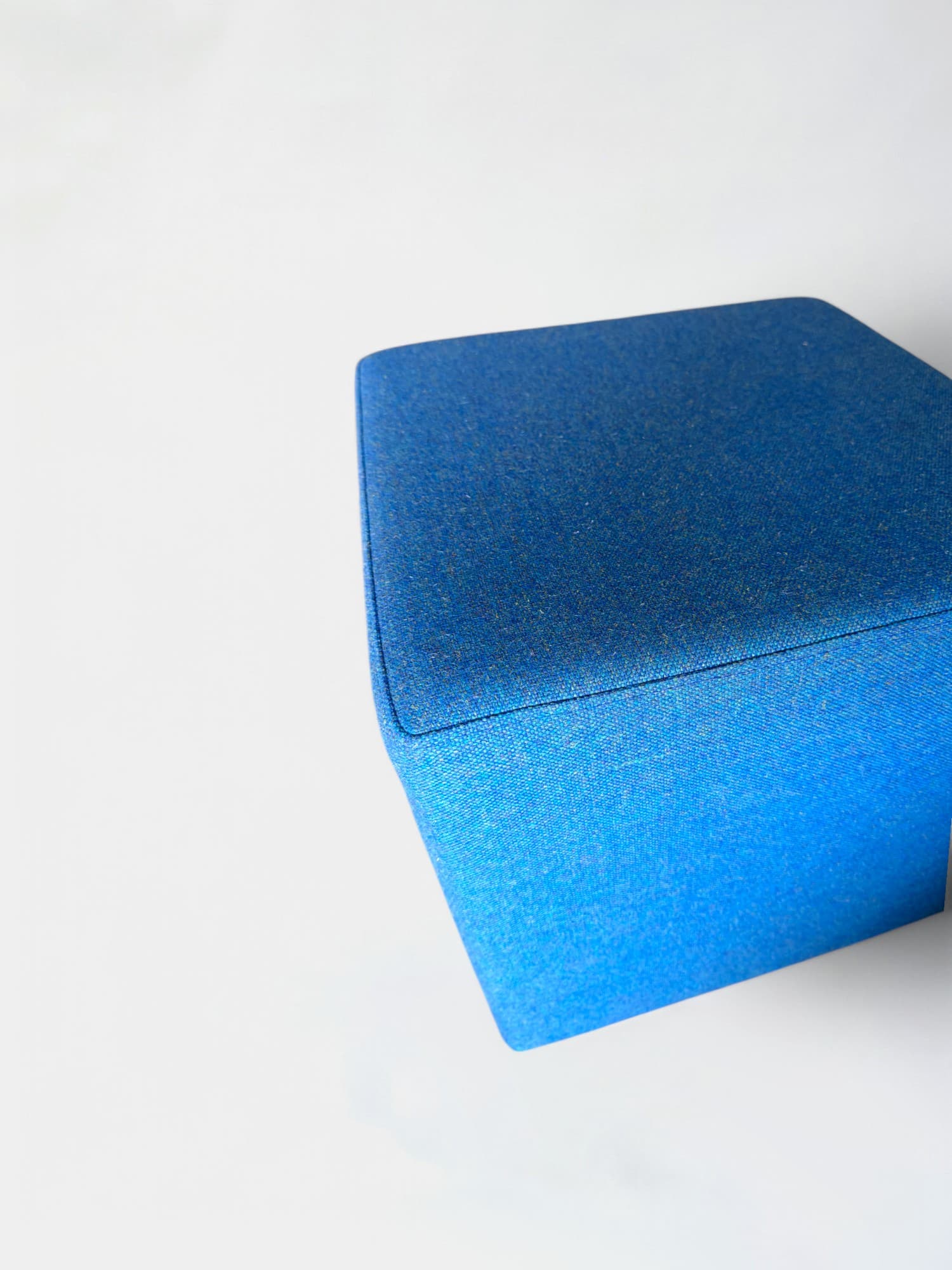 Vierkante poef Indien blauw-2