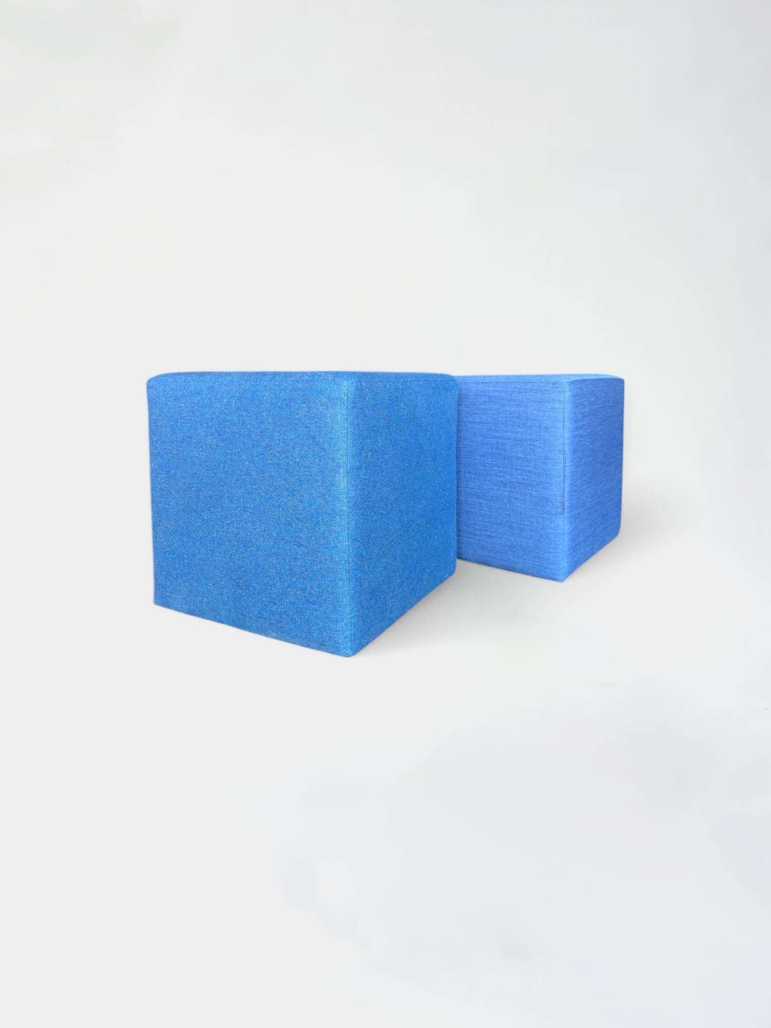 Vierkante poef Indien blauw-3