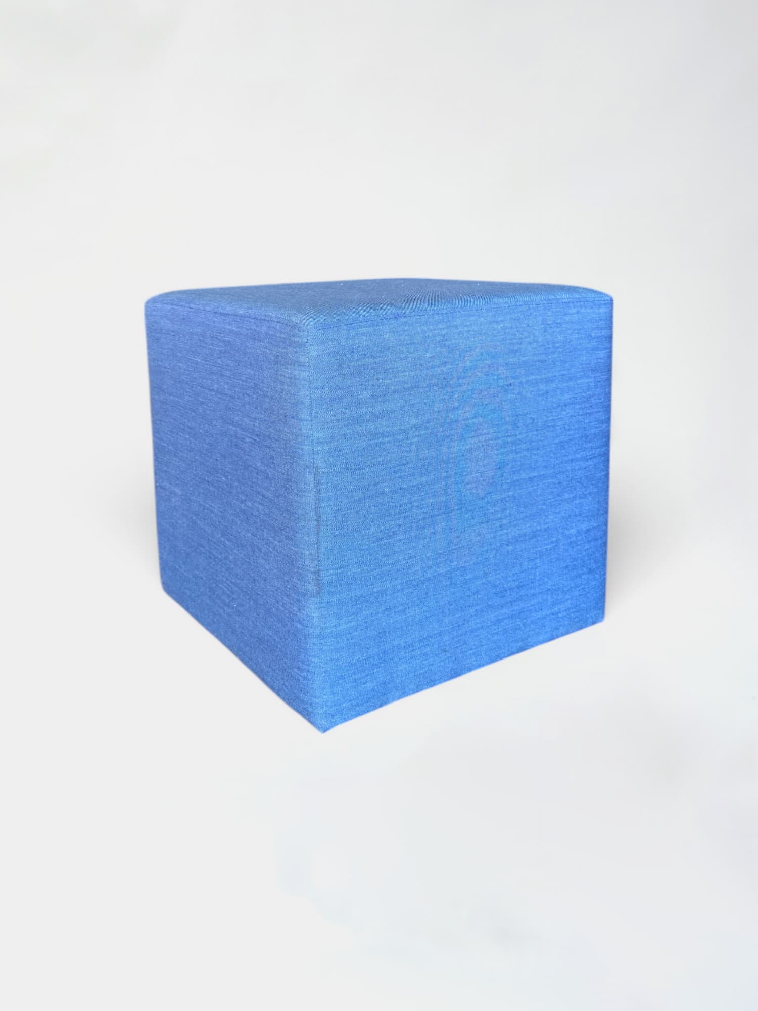 Dark cobalt Blue square pouffe-1
