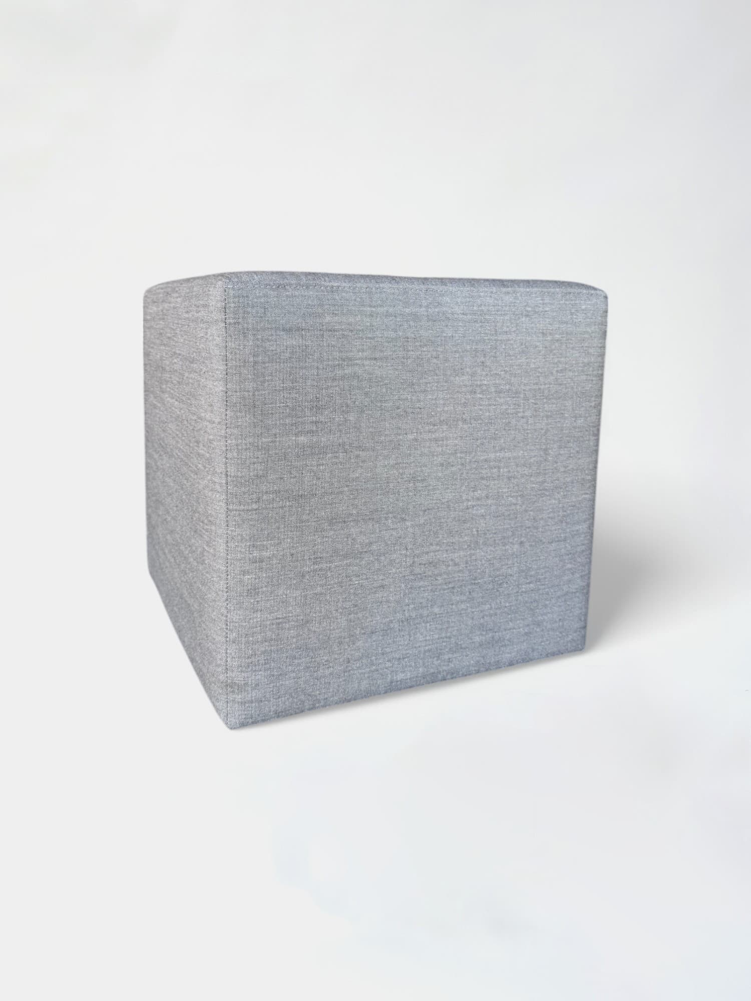 Pouf carré gris clair-0