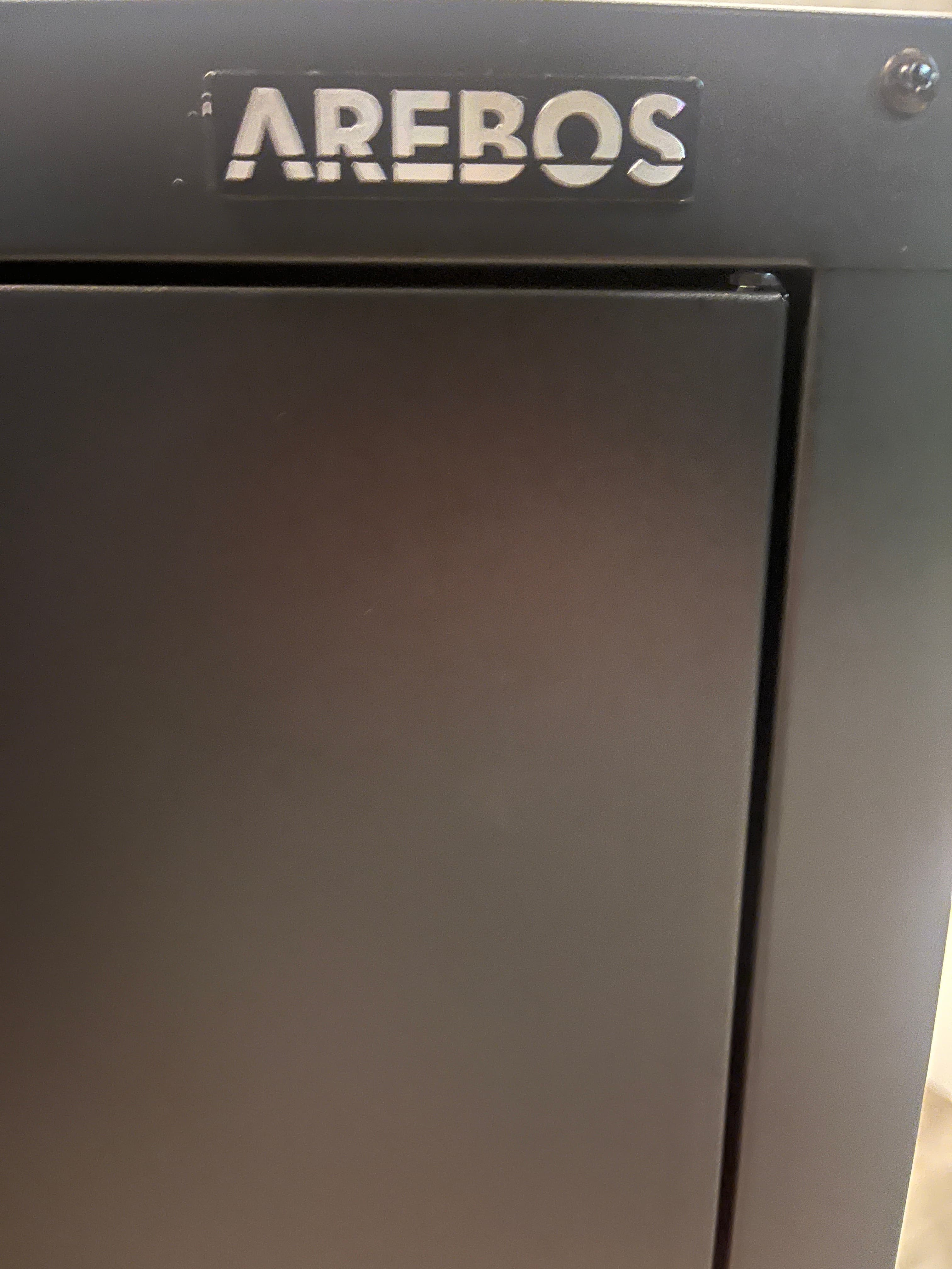 Arebos black metallic cabinet on wheels-4