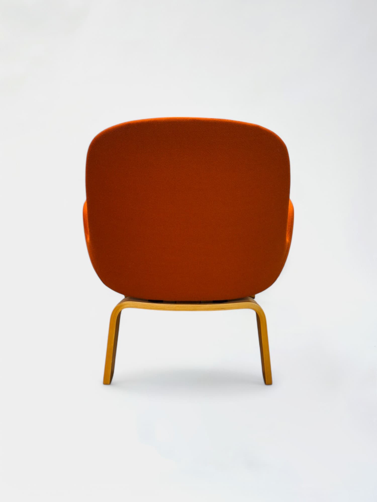 Normann baksteen/terracotta Stoffen Lounge Stoel met Houten Poten-2