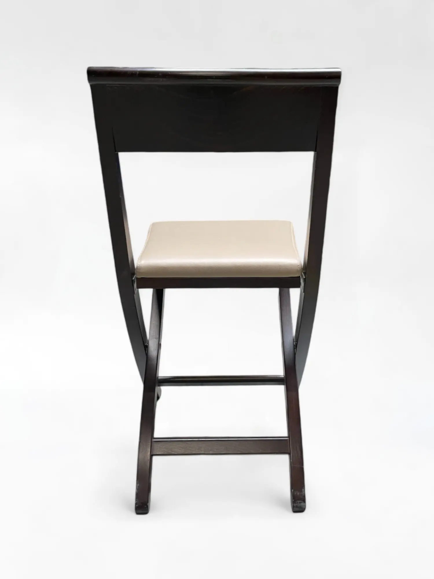 Dark Brown Wooden Chair with Beige Cushioned-3