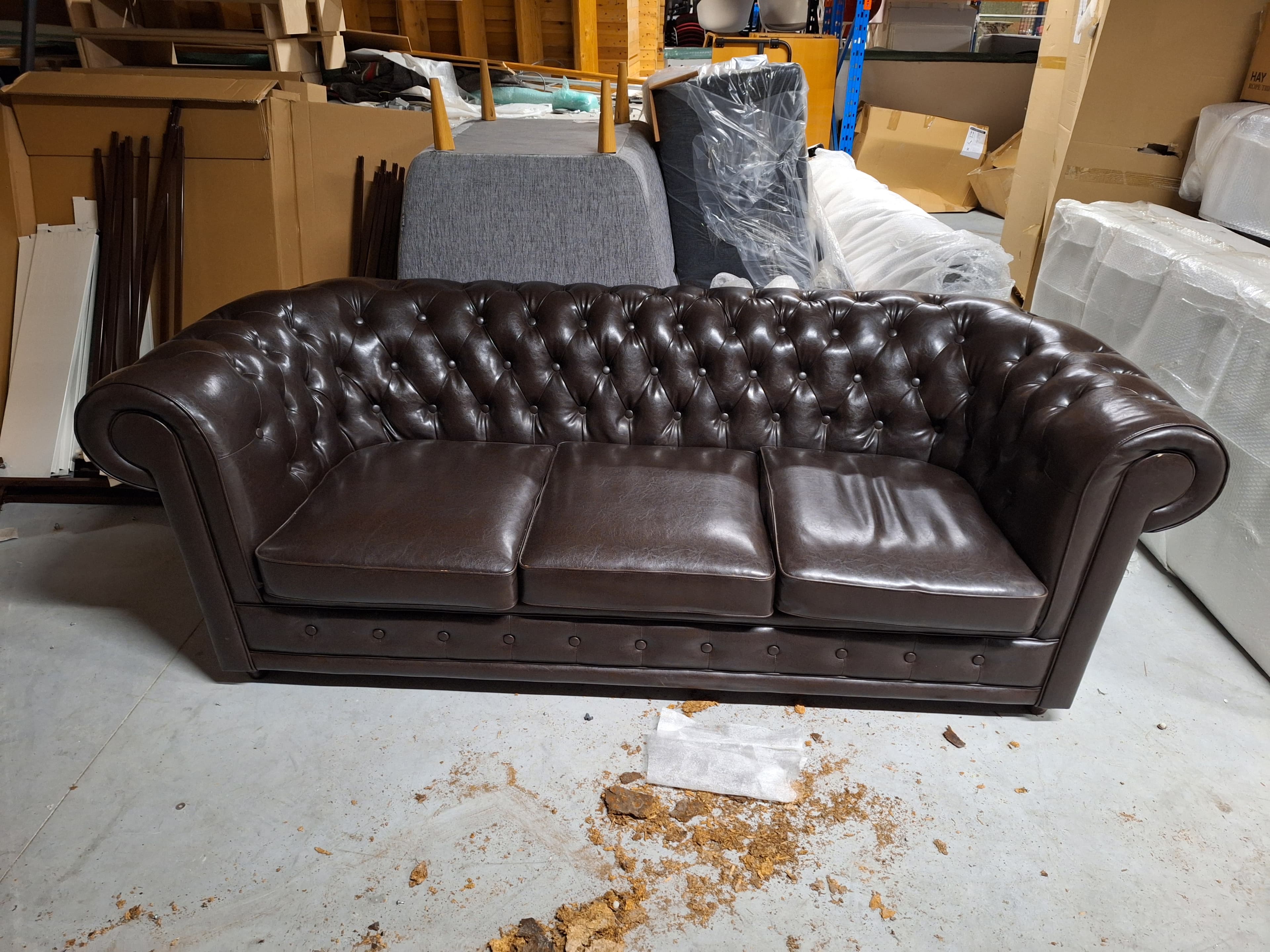 Chocolate similar leather sofa-1