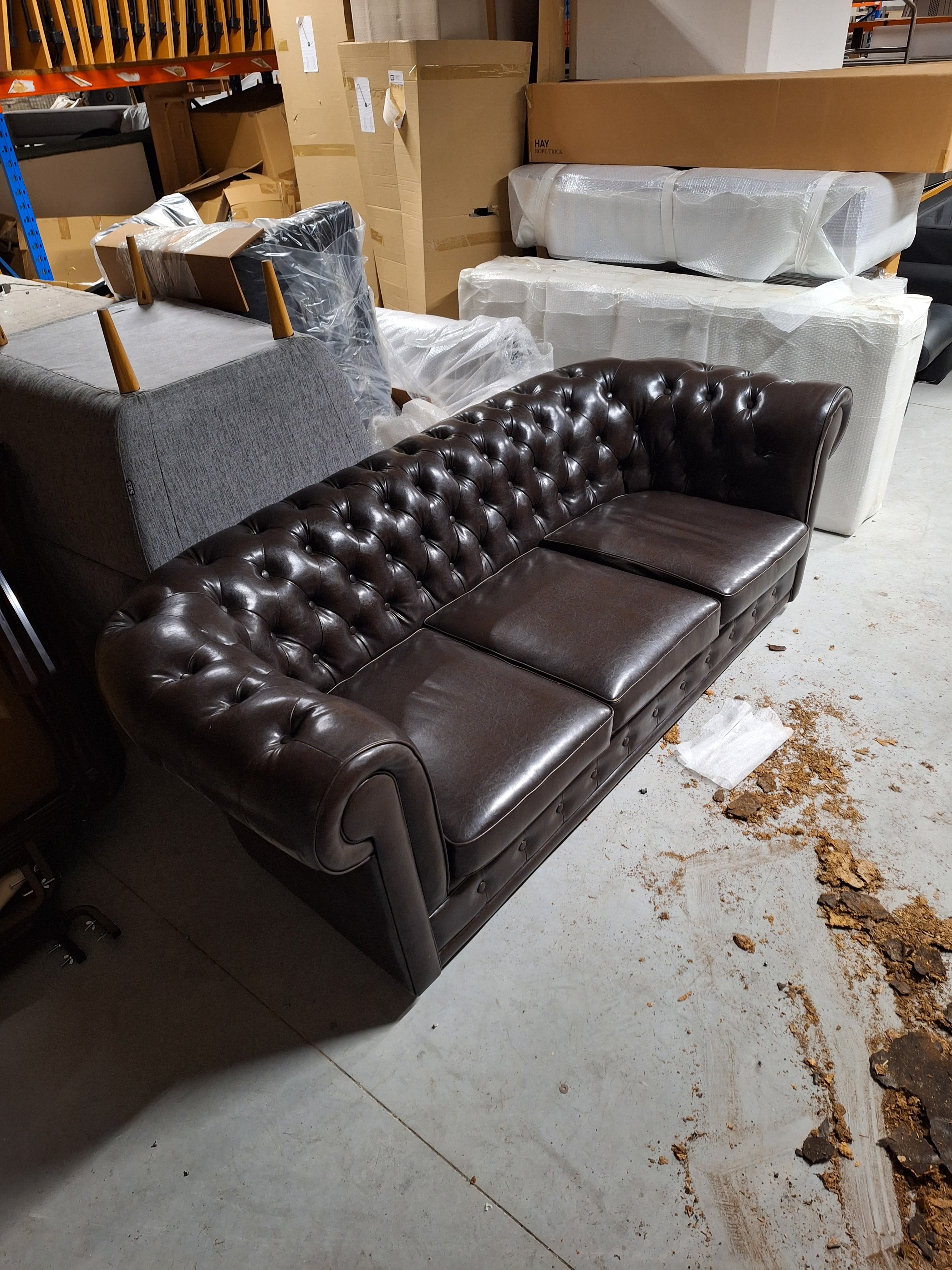 Chocolate similar leather sofa-2