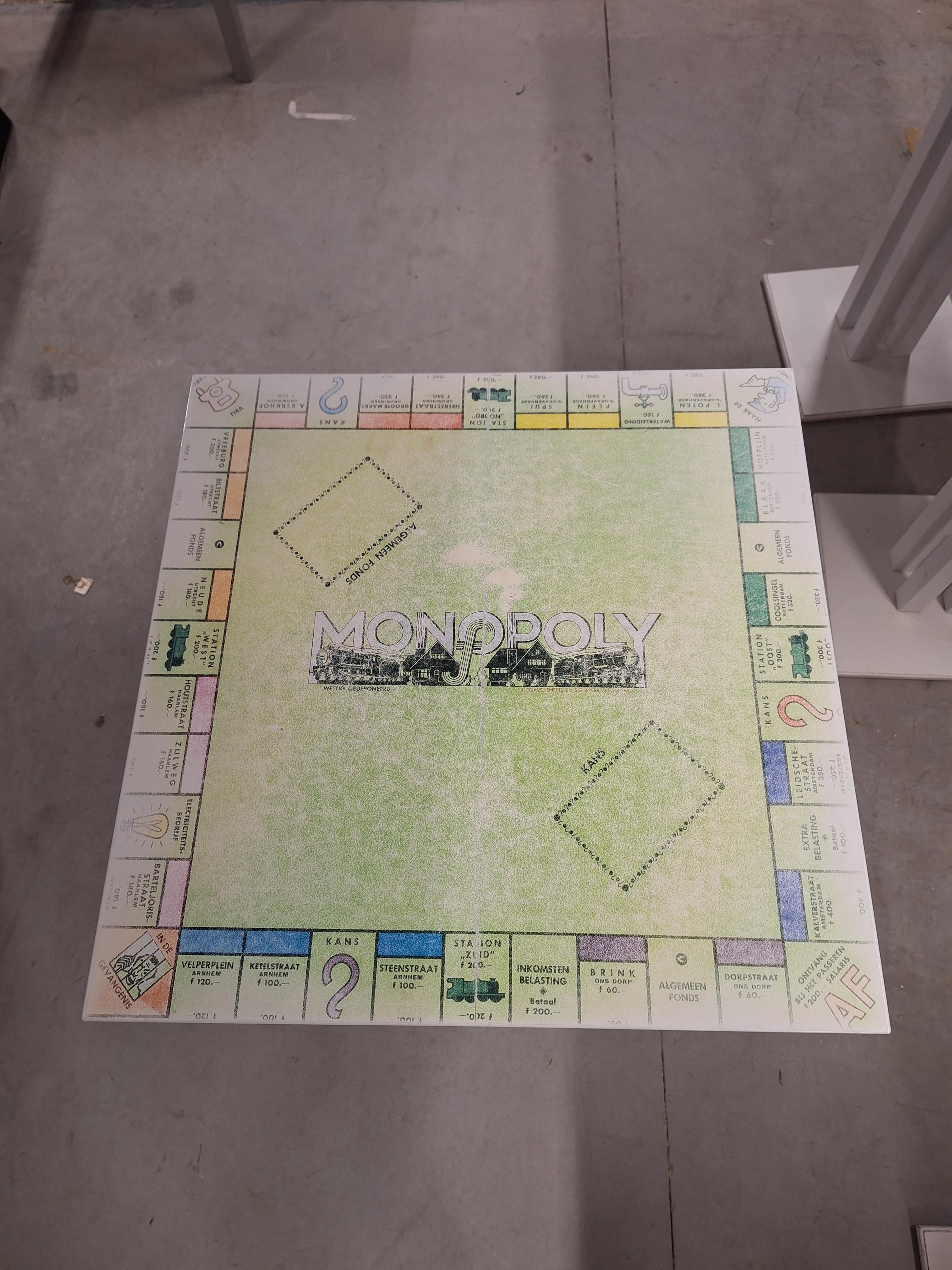 Monopoly green high vintage table-1