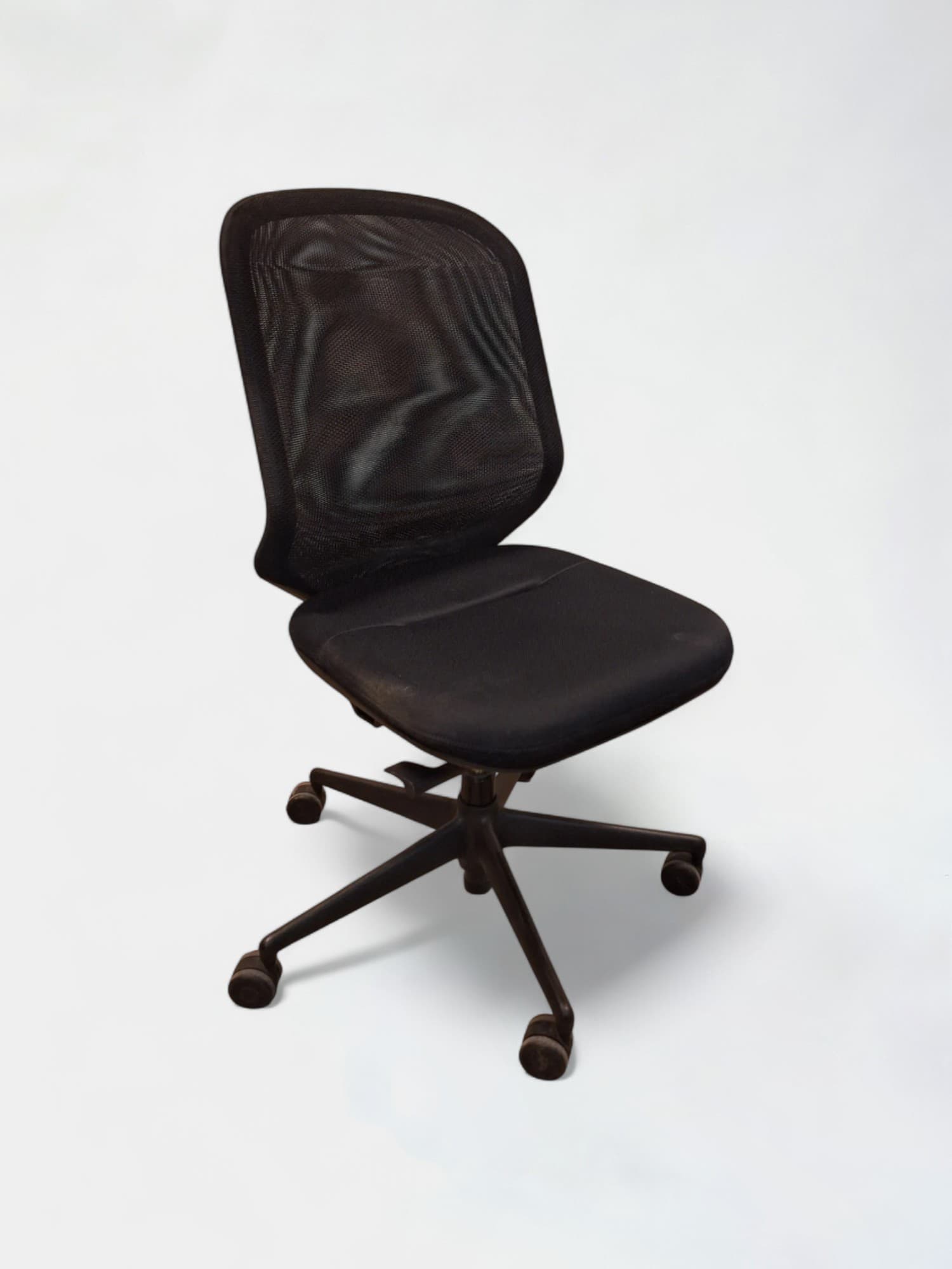 Vitra Black Mesh Office Chair with Swivel Base without Armrest-0
