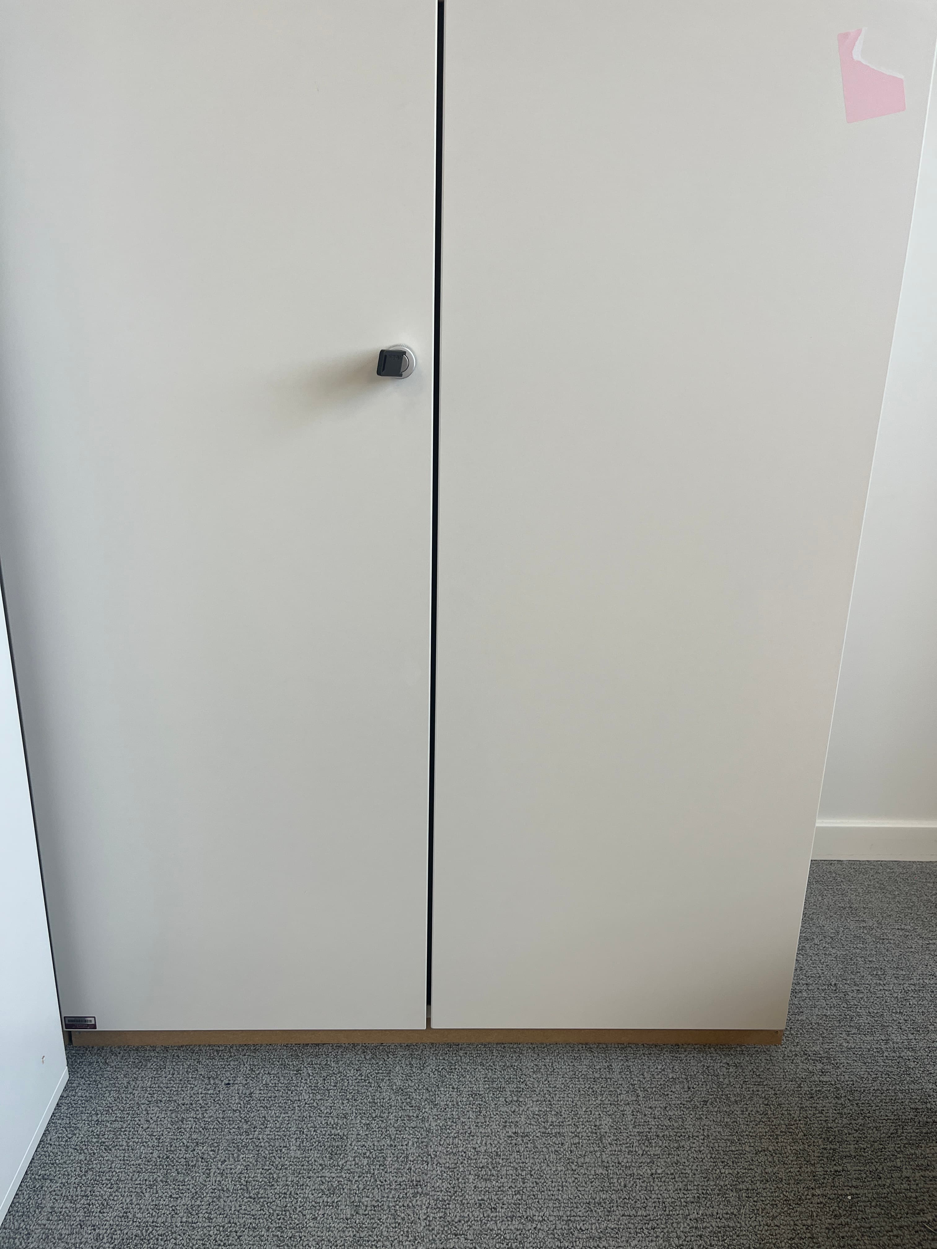 Steelcase white cabinet and wooden base-0