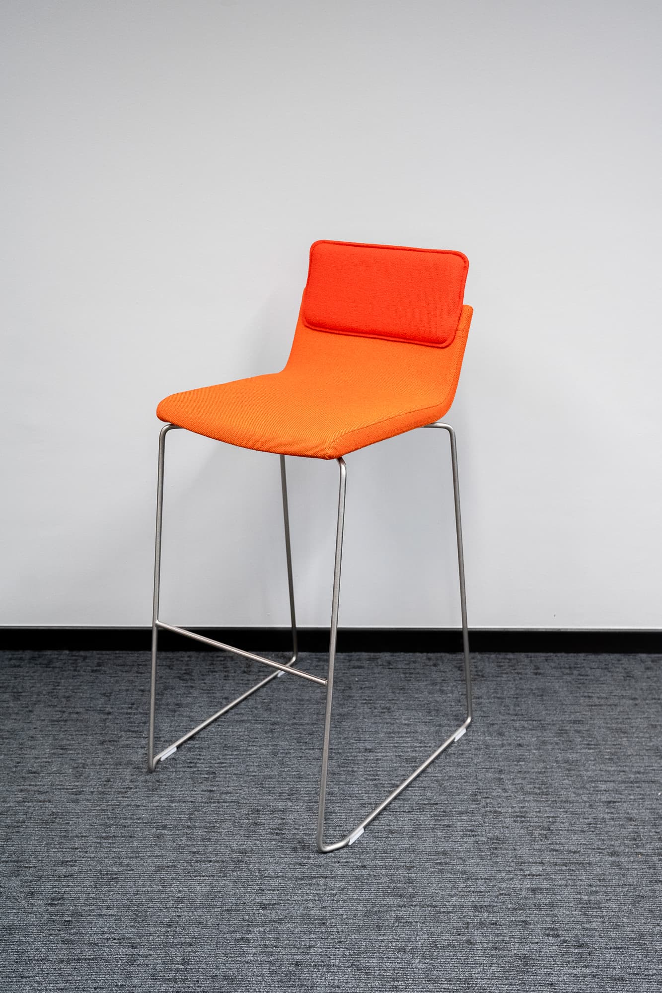 Gispen orange fabric high stool-4