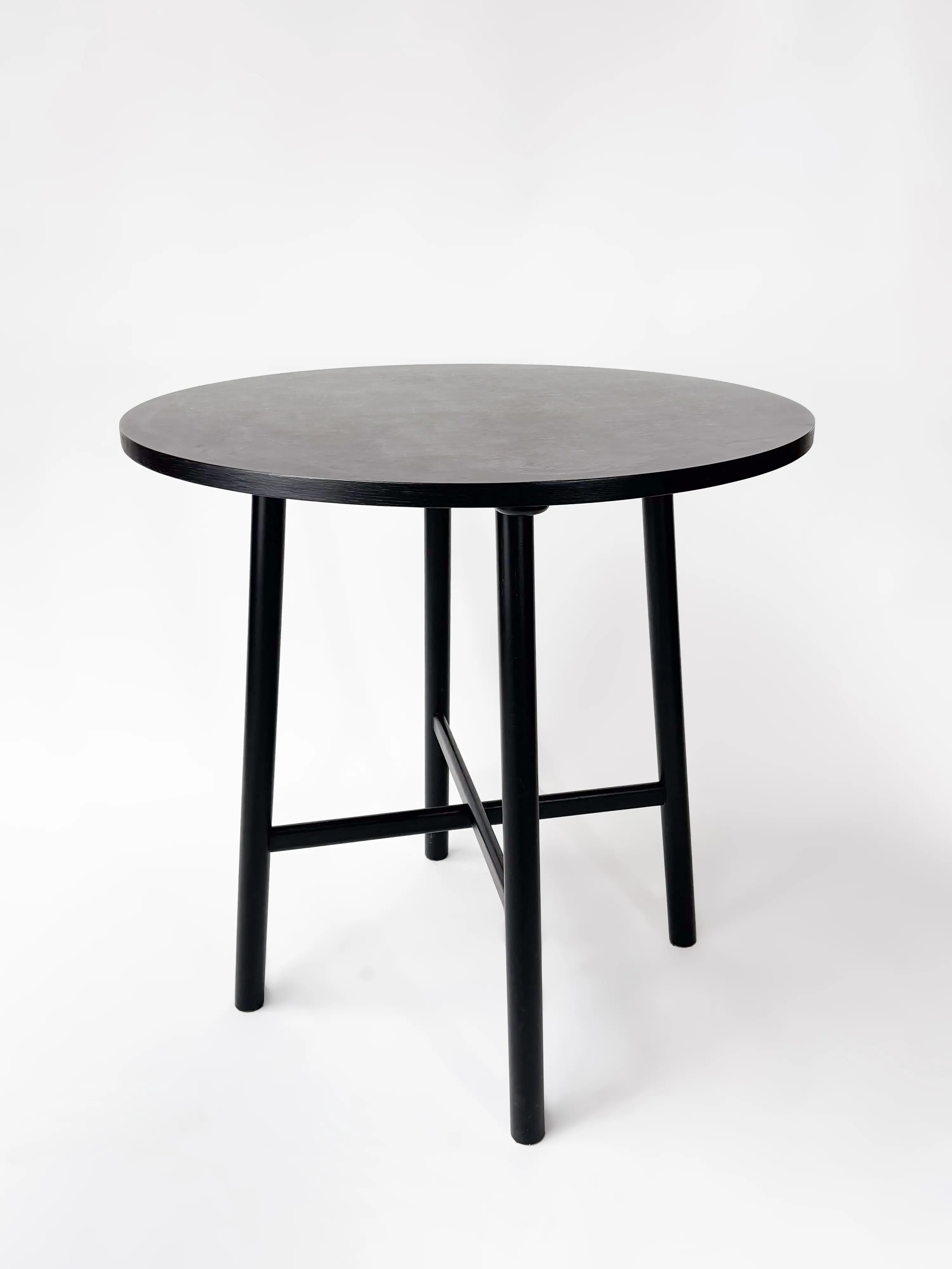 CRUSO Table haute ronde en bois noir - 90cm-0