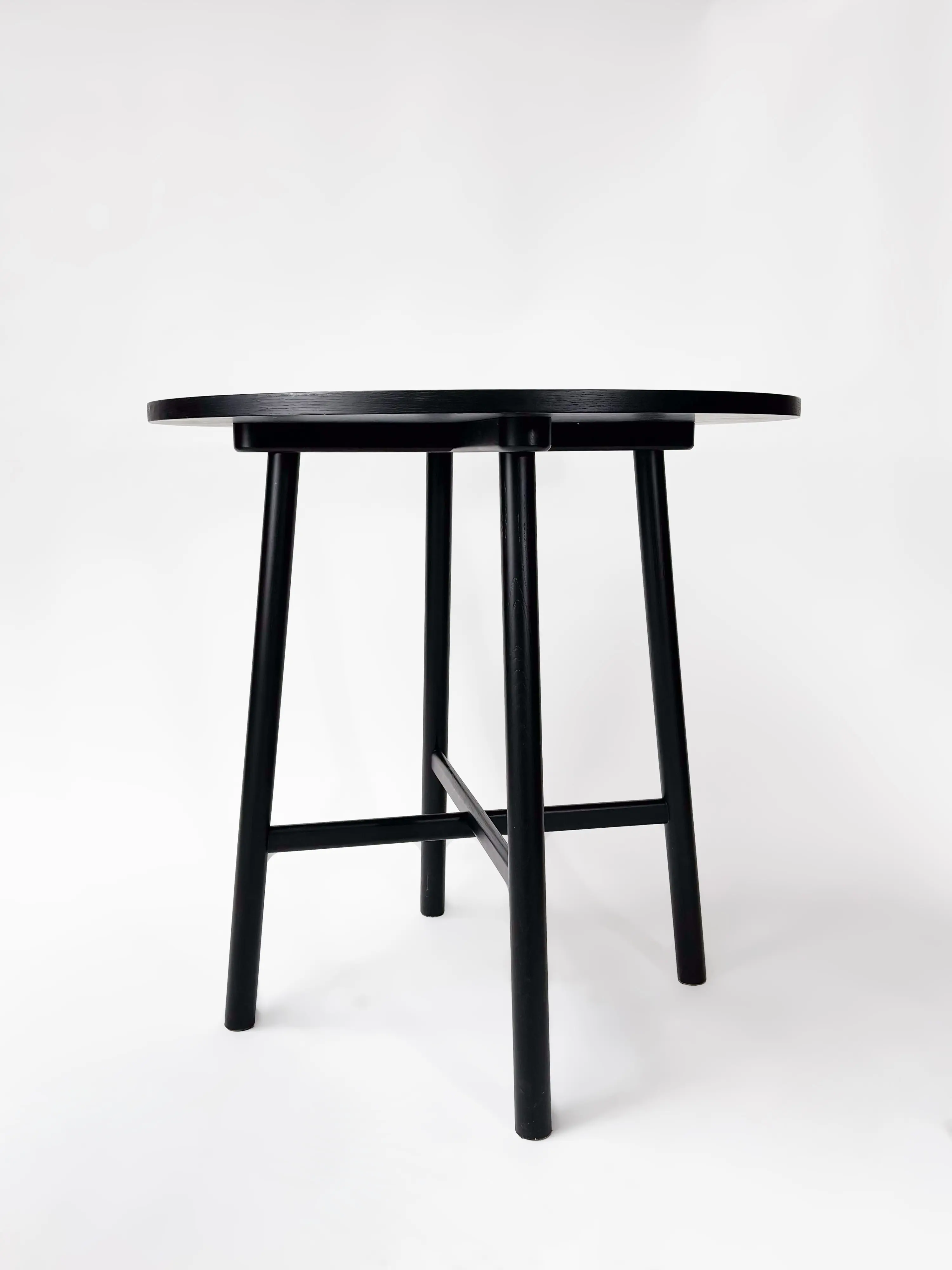 CRUSO Table haute ronde en bois noir - 90cm-1