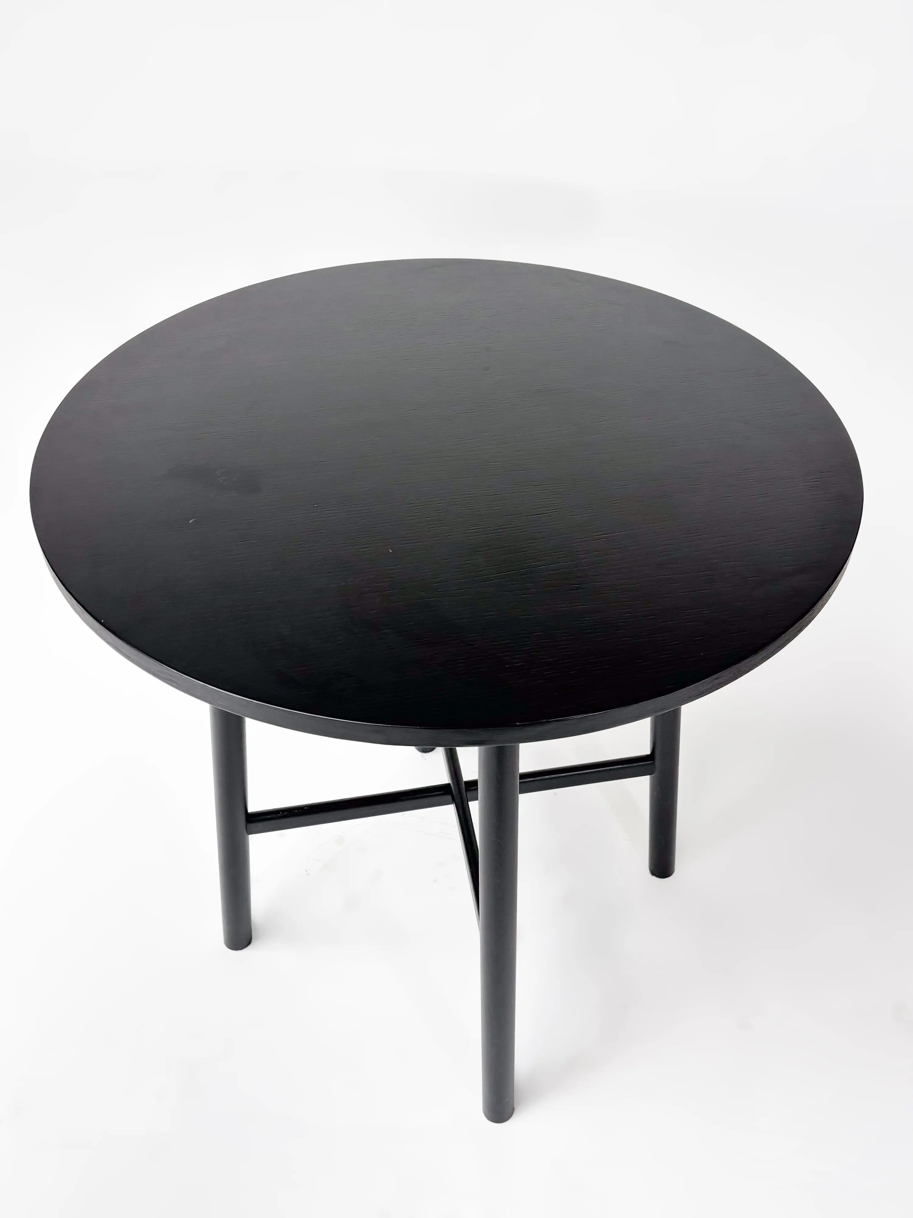 CRUSO Table haute ronde en bois noir - 90cm-2
