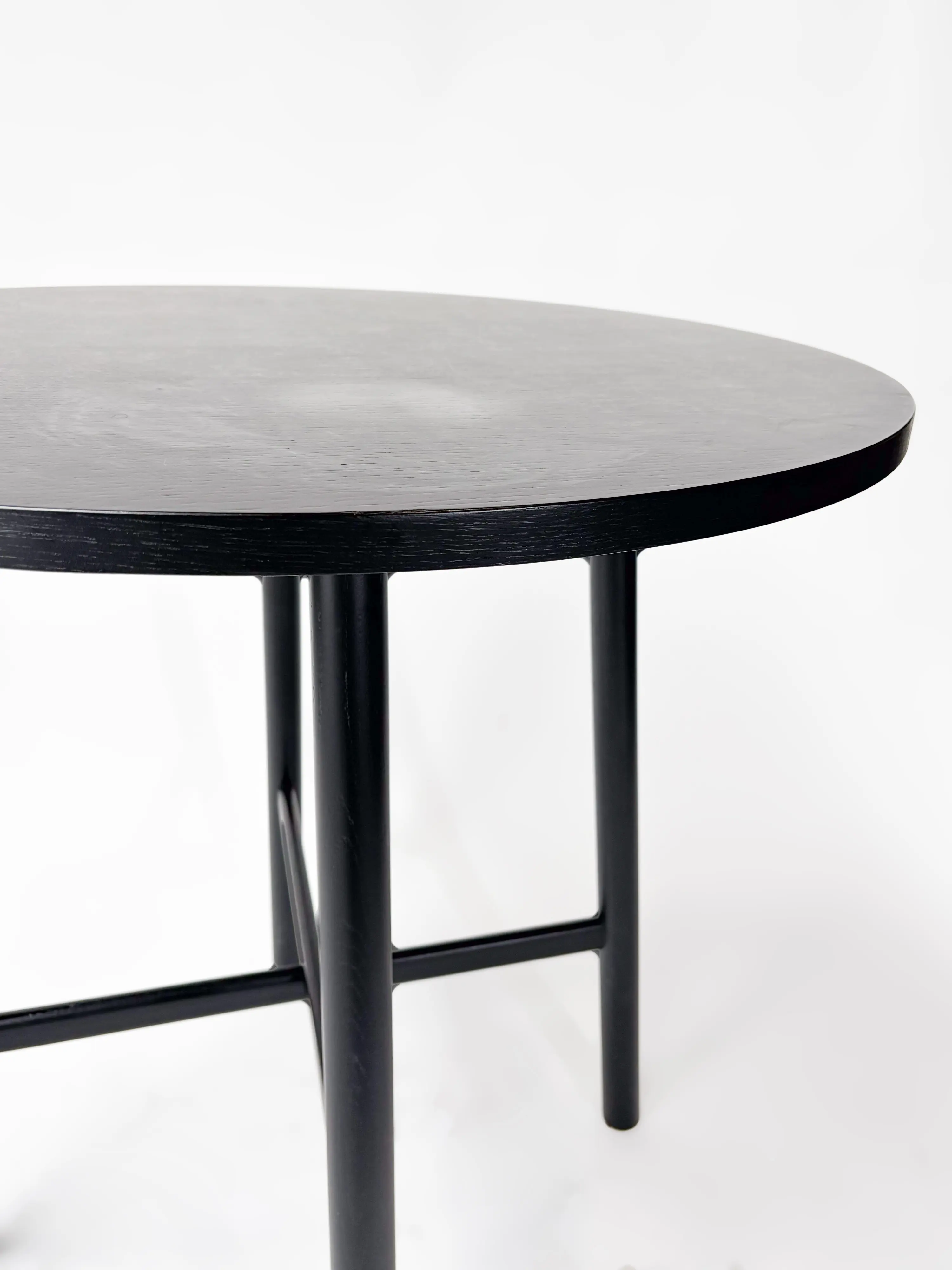 CRUSO Table haute ronde en bois noir - 90cm-3