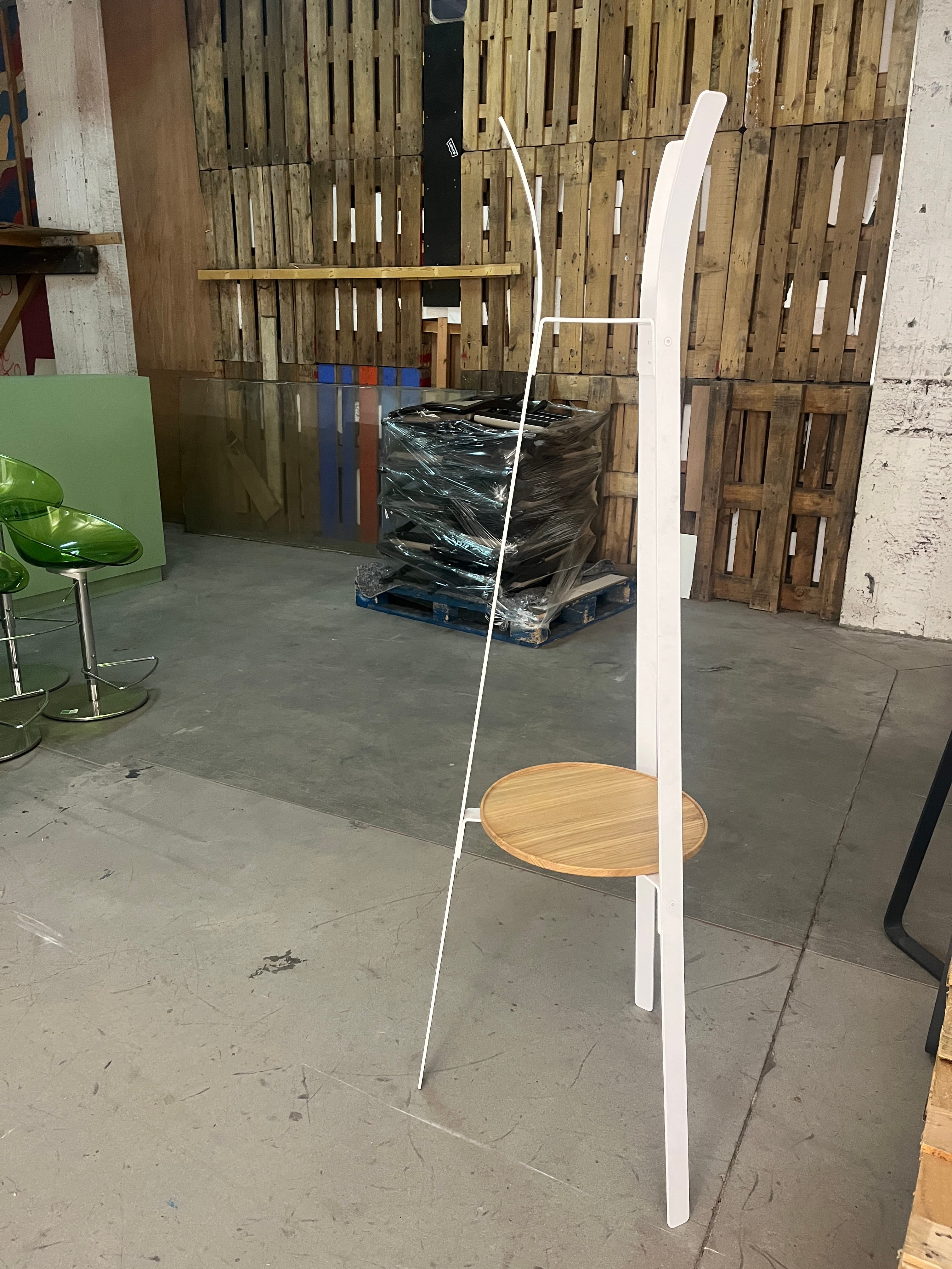 CRUSO White Metal Coat Stand with key holder-2