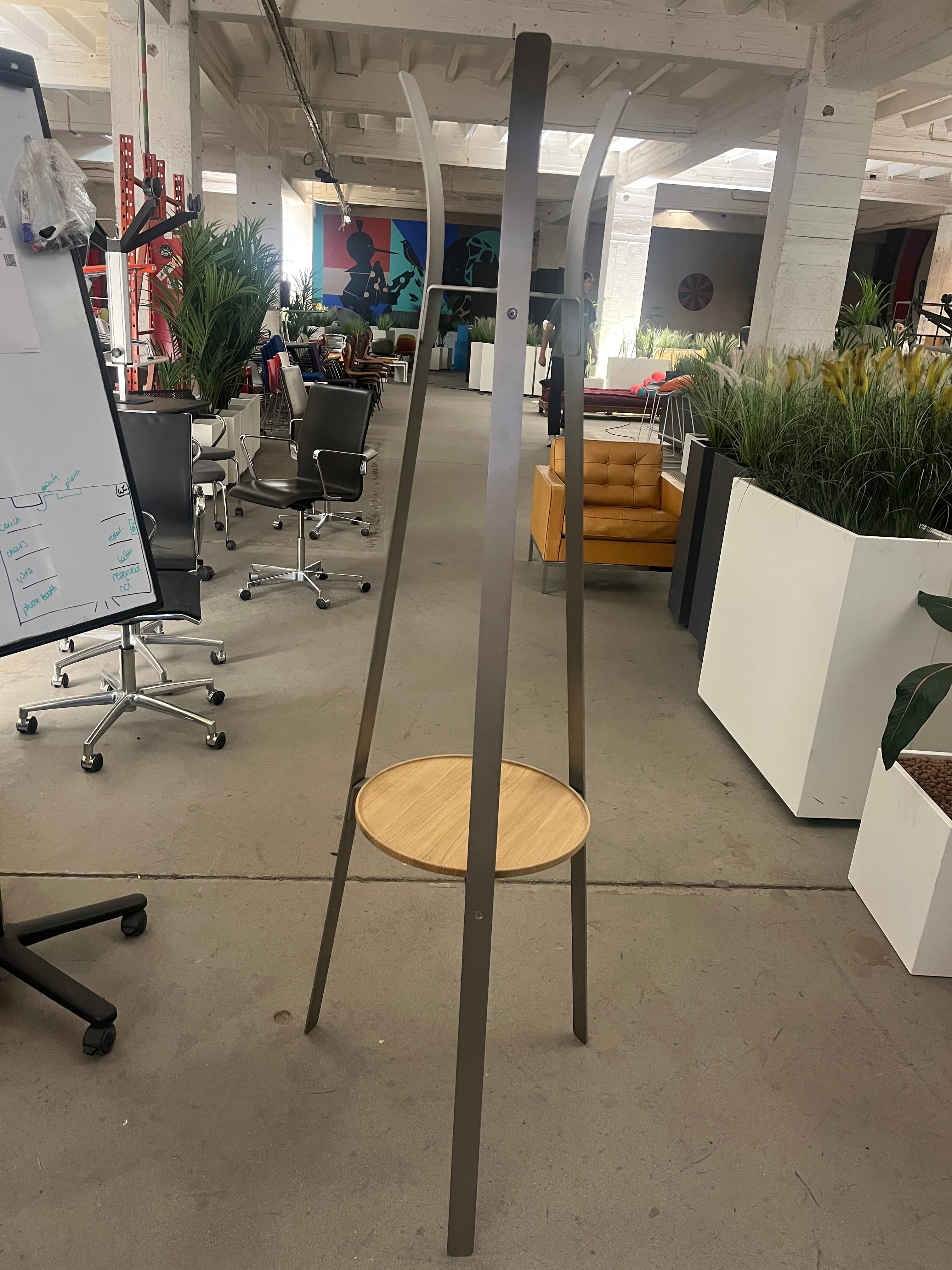 CRUSO Brushed Metal Coat Stand with key holder-1