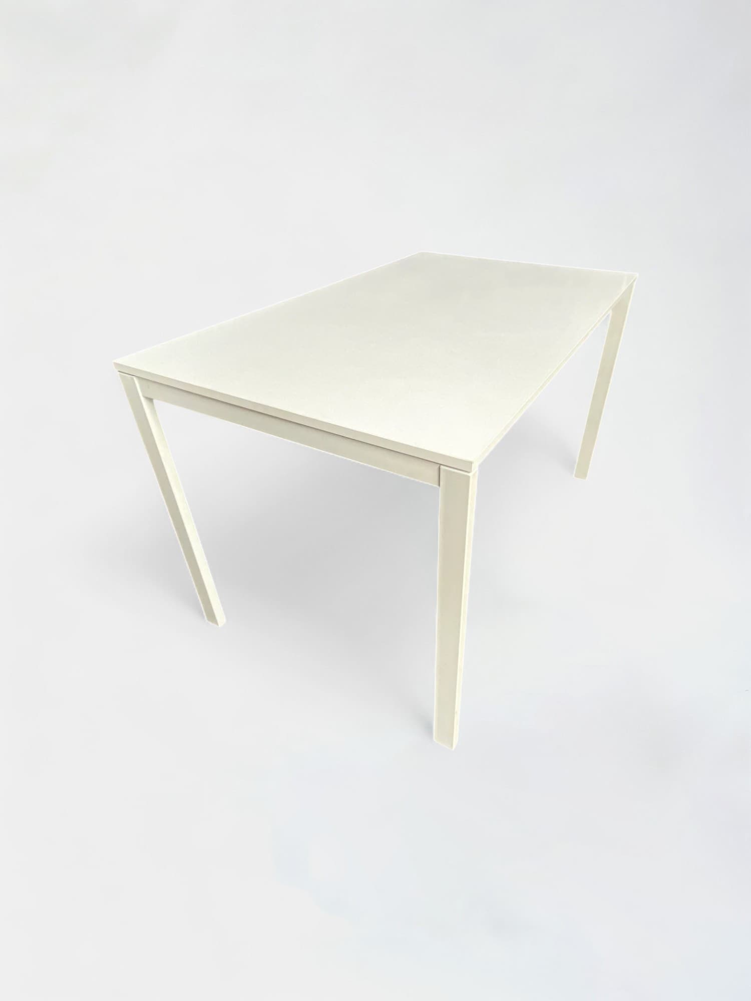 Ikea White Metal Frame Office Desk with Modern Minimalist Design-0