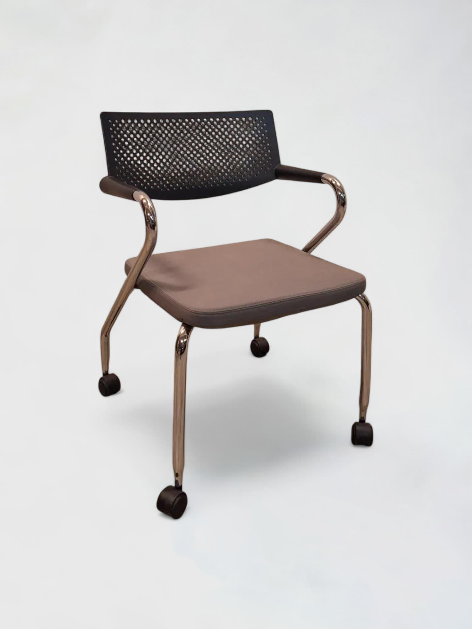 Vitra Visaroll dark grey seating with Black back design Antonio Citterio-0