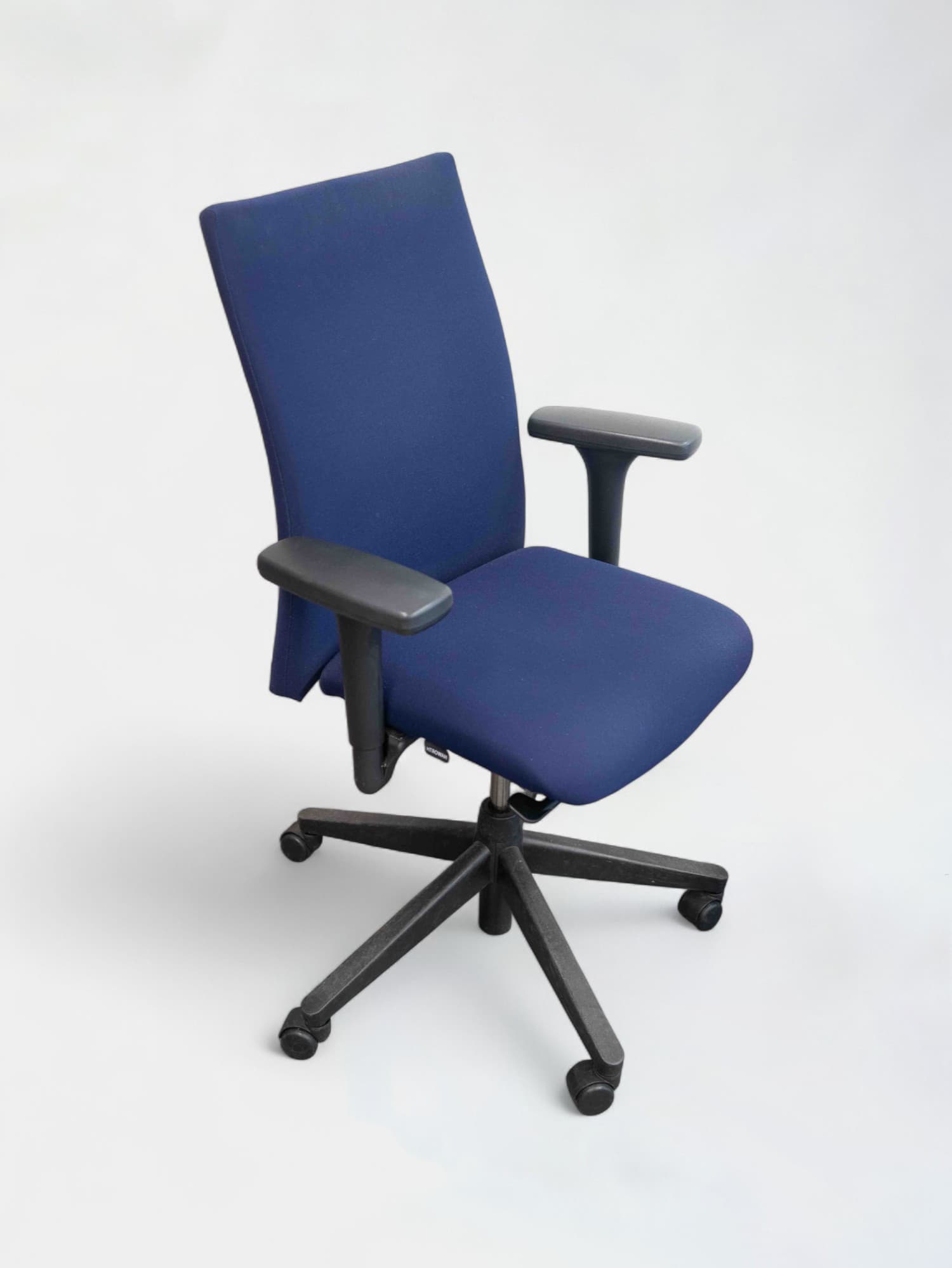 HAWORTH Comforto ergonomic Marine blue office chairs on black wheels-0