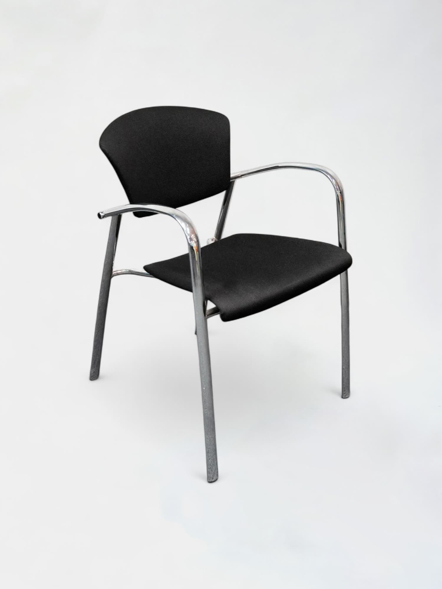 Black and aluminum designer chair